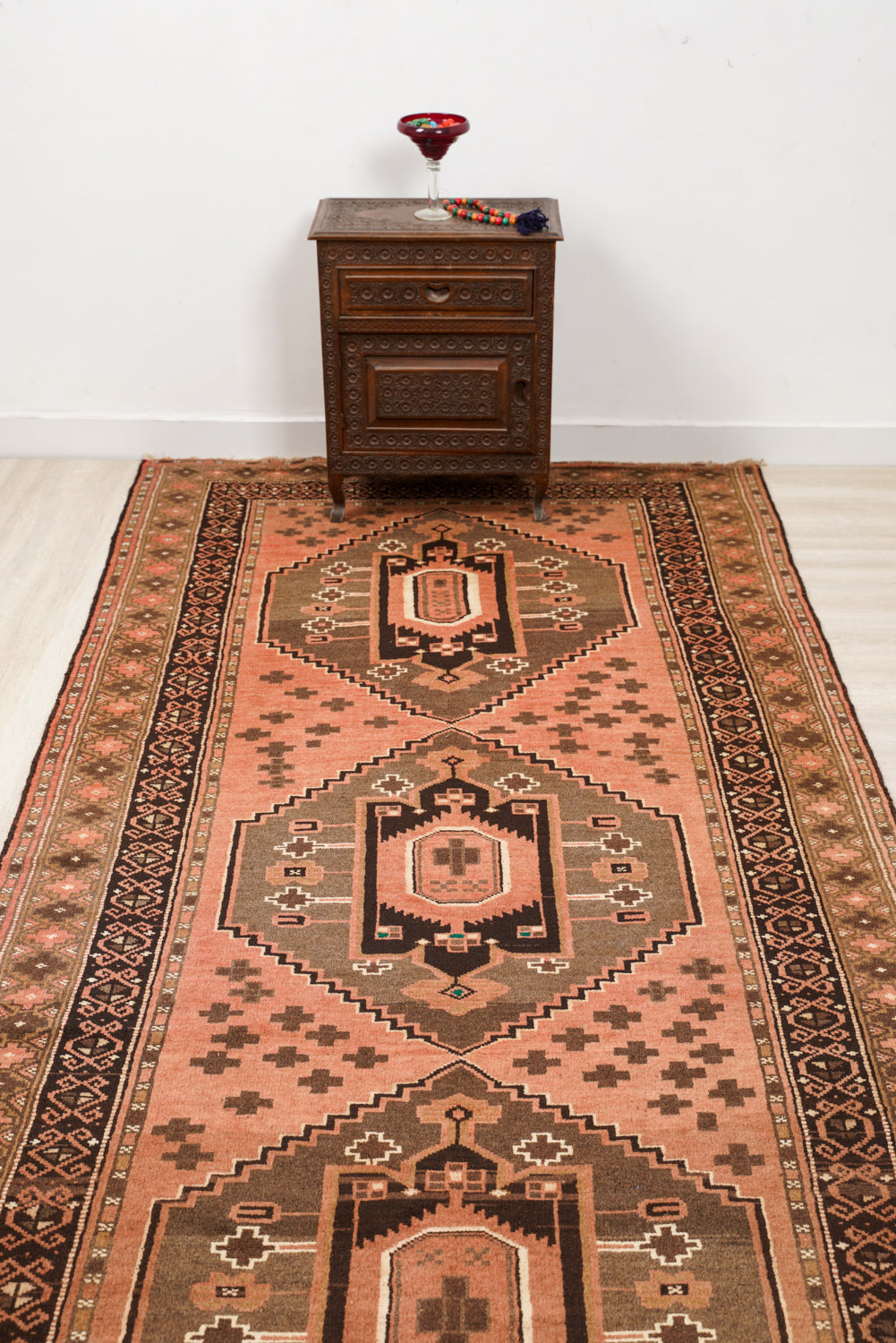 Vintage Tribal Turkestan Hallway Rug 12'8" x 4'1"