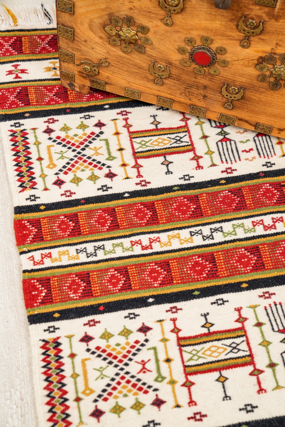 Vintage Algerian Berber Kilim 3' x 1'6"