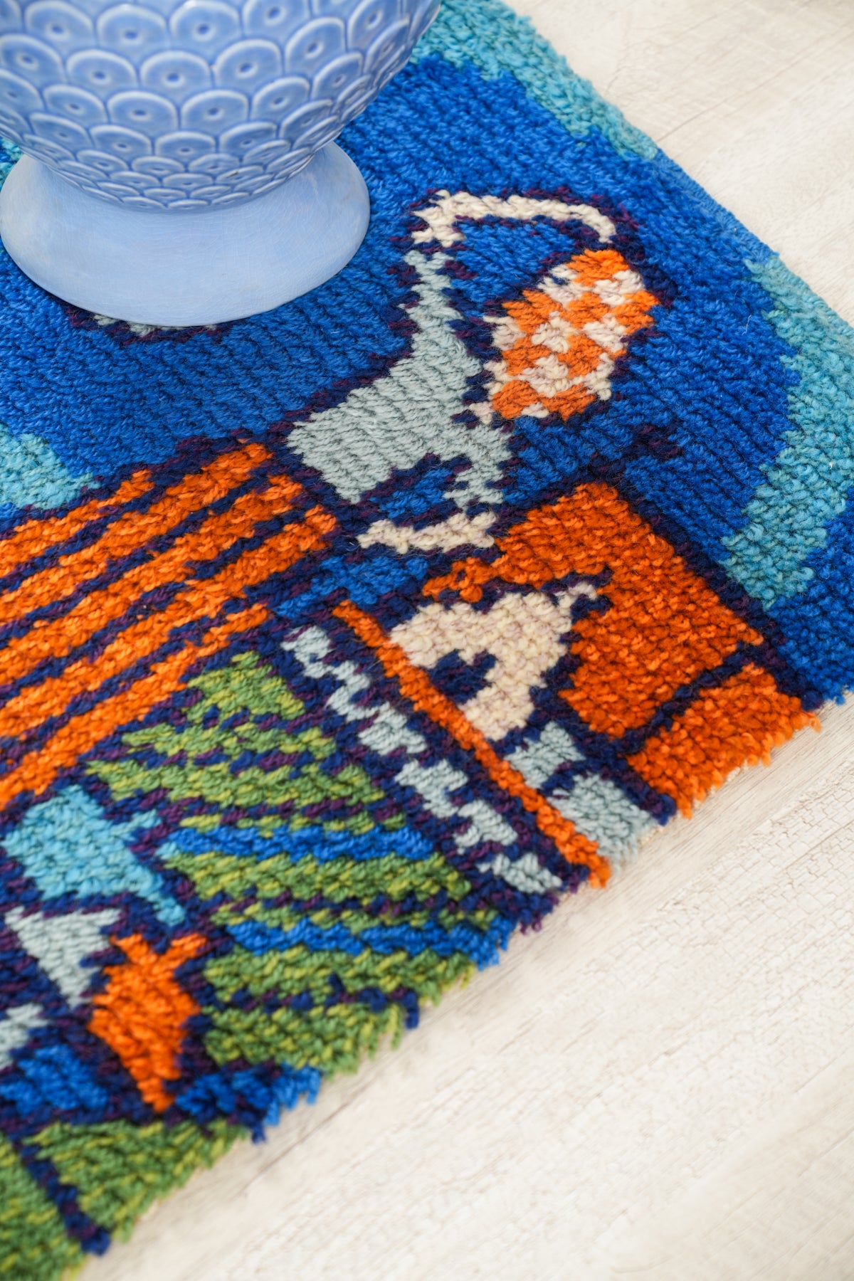 Vintage Swedish Rya Rug 2'1" x 1'6"