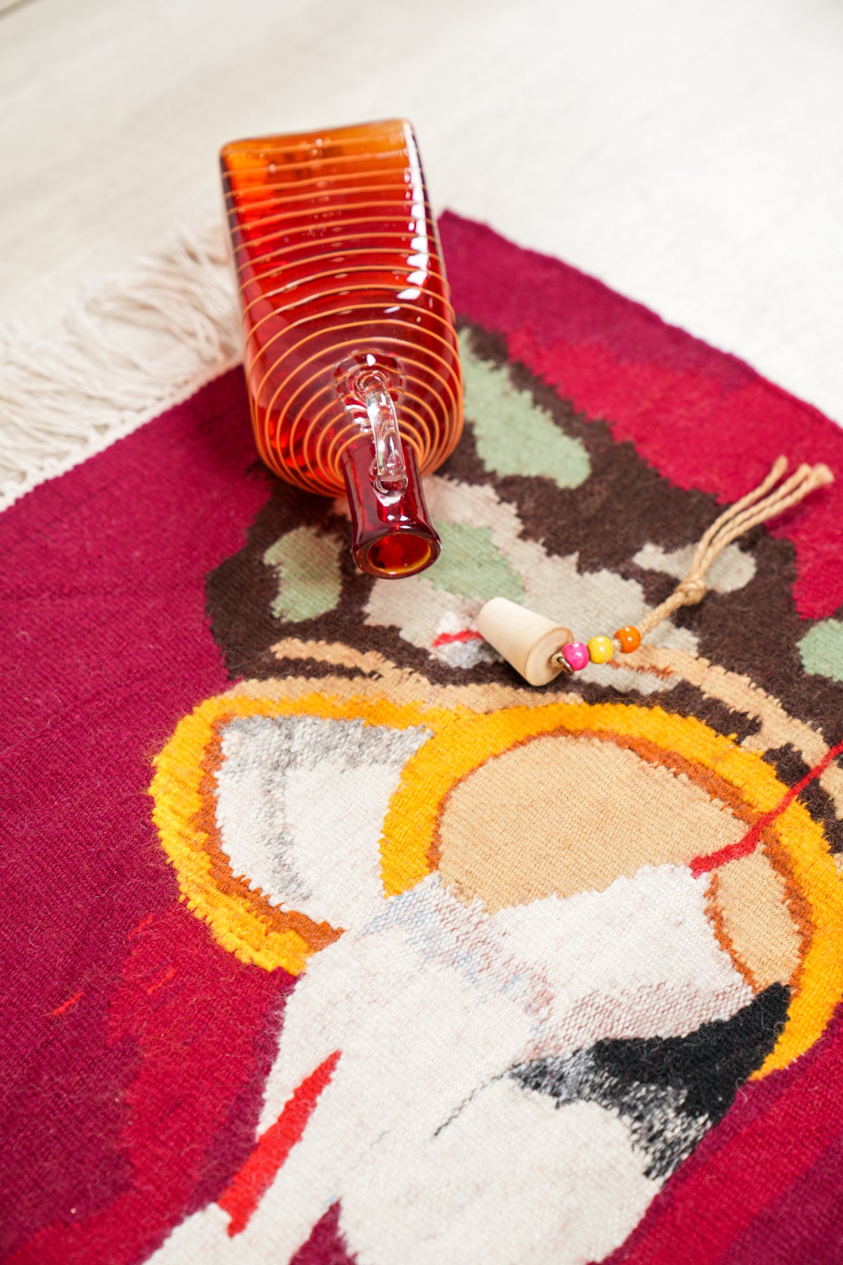 VINTAGE SWEDISH NATURAL TAPESTRY 1'6" x 1'8"