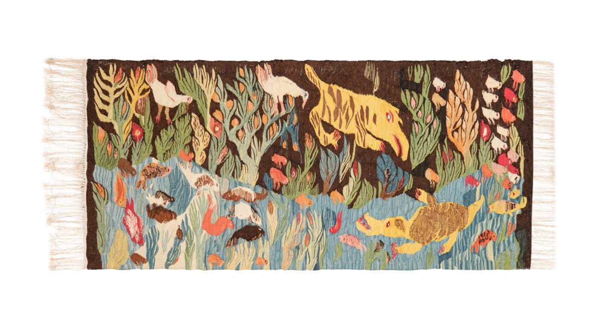 Vintage Scandinavian Tapestry 5'9" x 2'9"