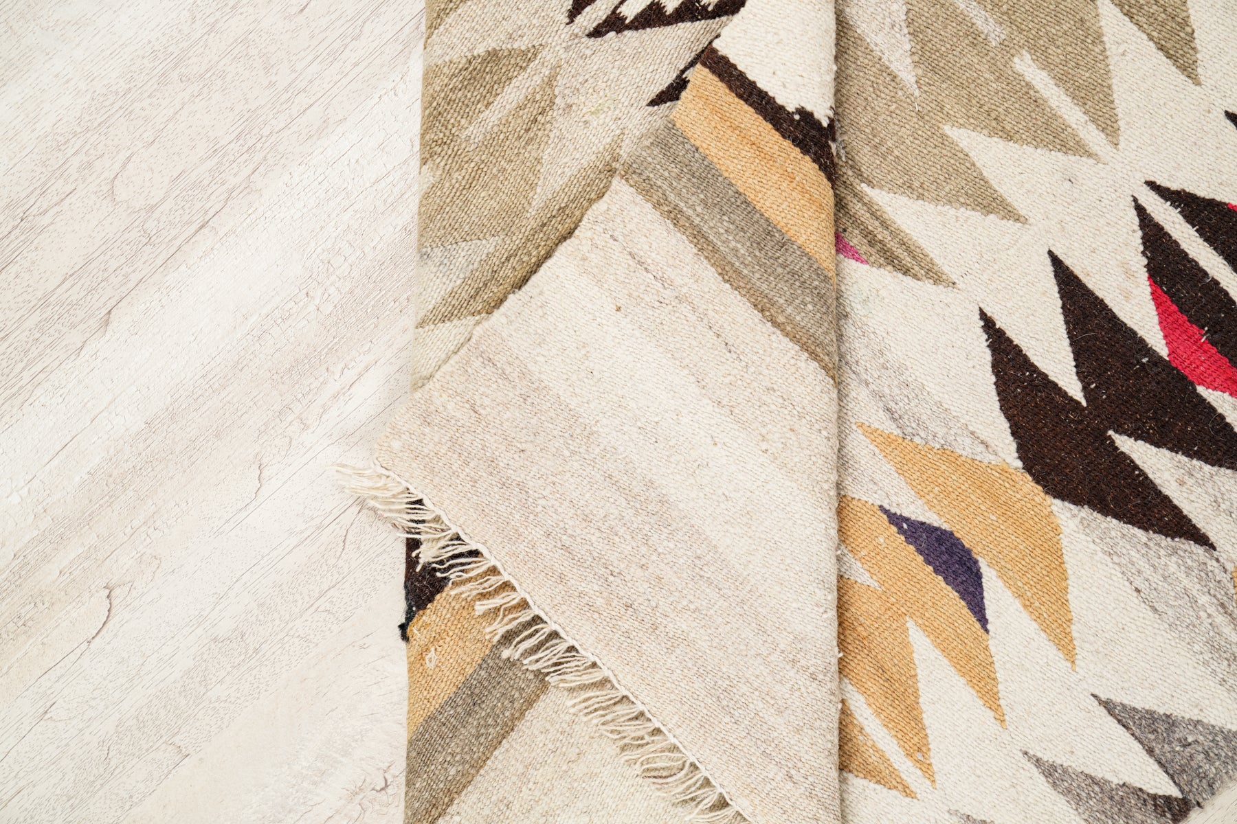 Vintage Scandinavian natural Kilim 6'6" x 2'4"