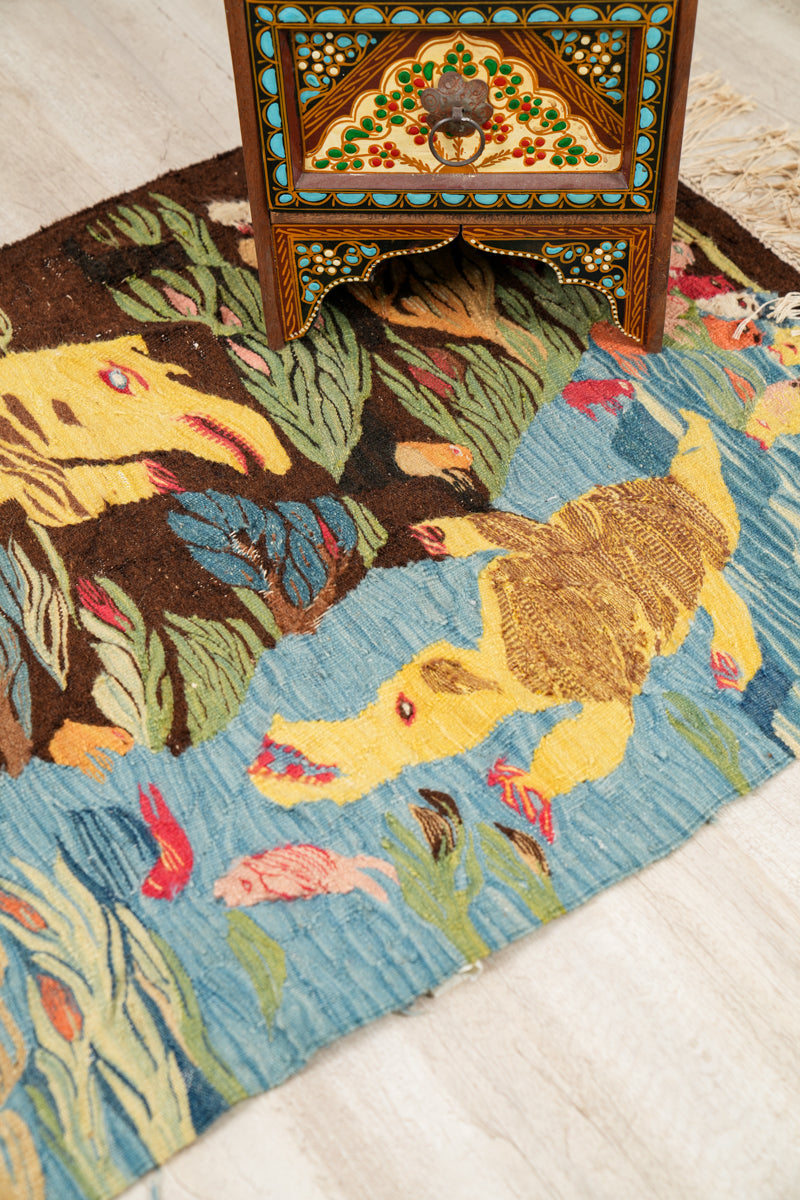 Antique Egyptian Tapestry 5'9" x 2'9"