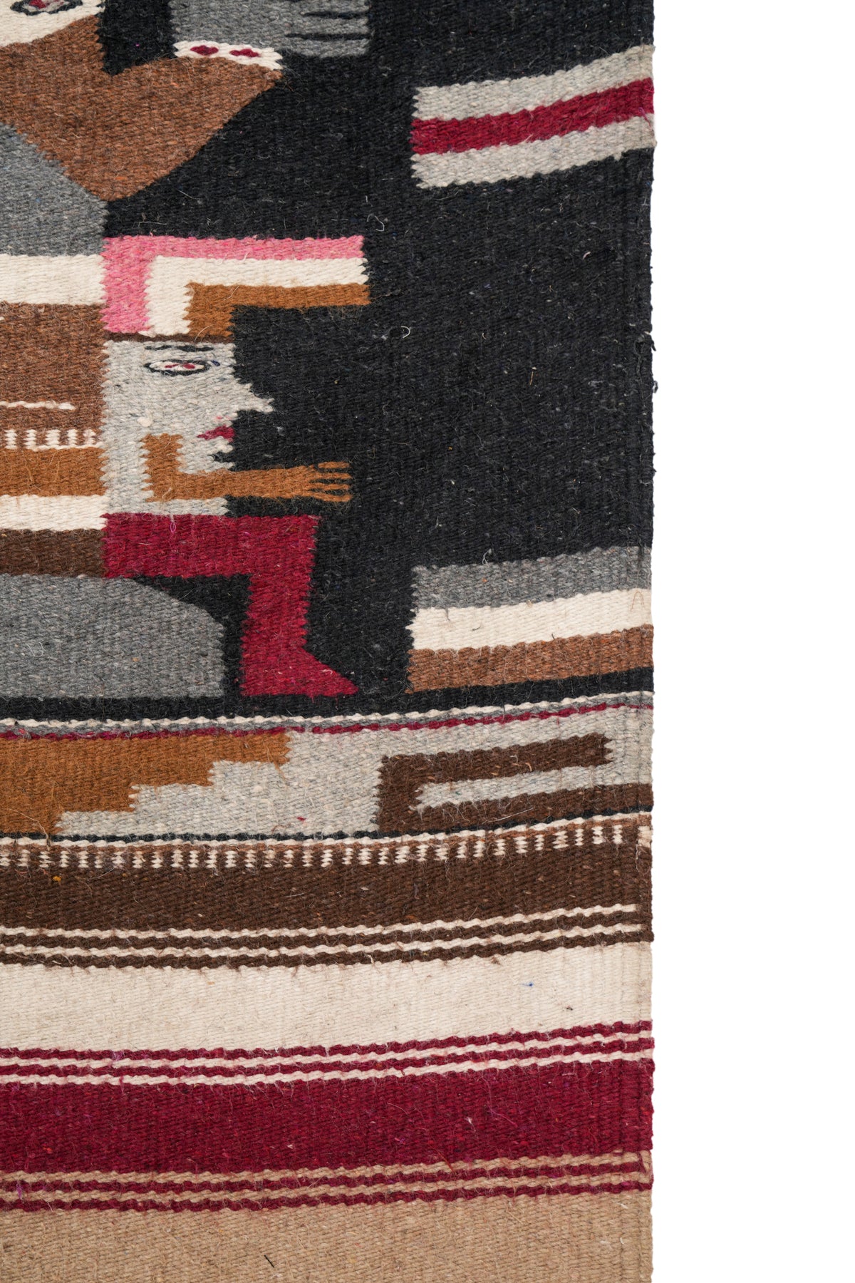 Vintage Peruvian Tribal Tapestry 4'1" x 2'3"