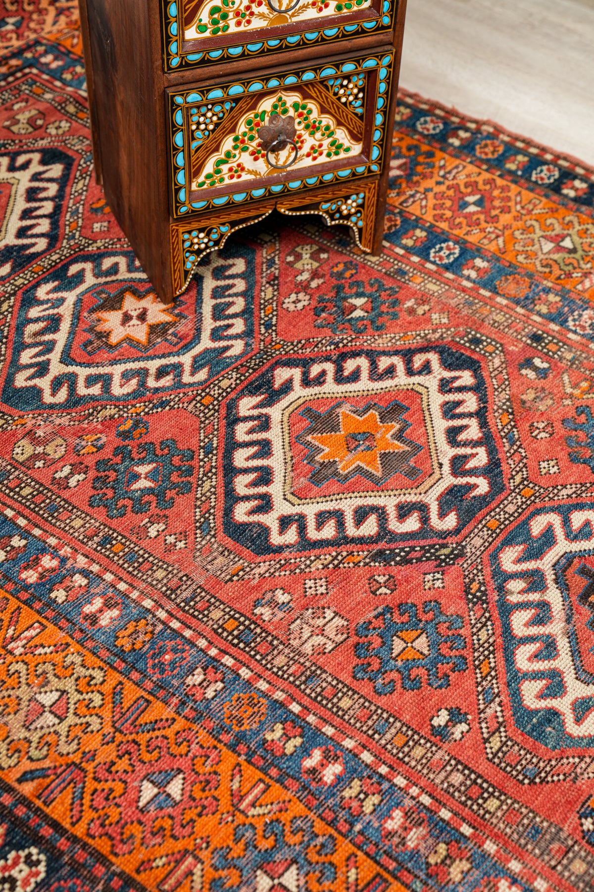 Antique Caucasian Kazak Kelleh Rug 10'10" x 4'9"