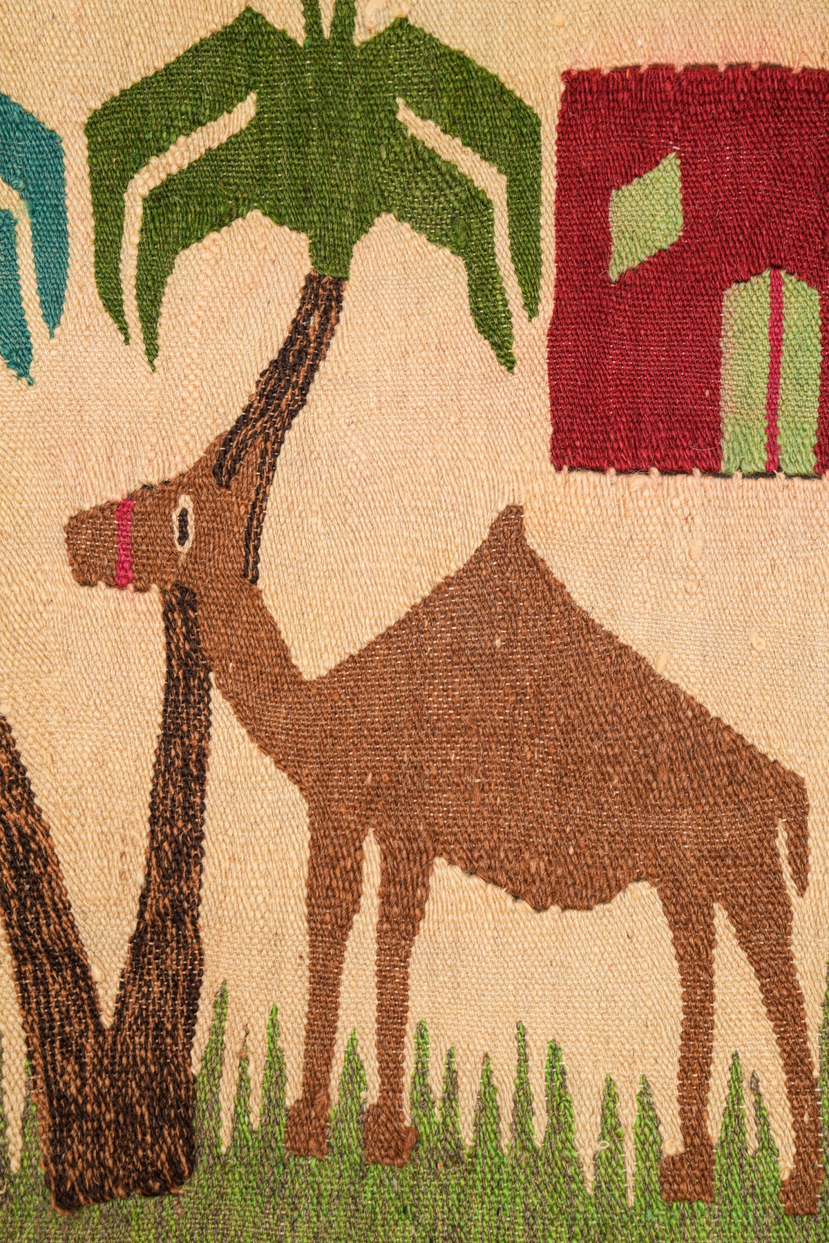 Vintage Egyptian Folk Tapestry 7'8" x 2'3"