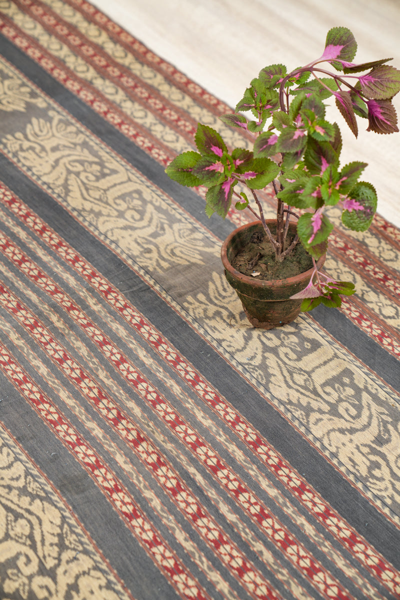 Vintage Indonesian Ikat Textile 7' x 3'10"