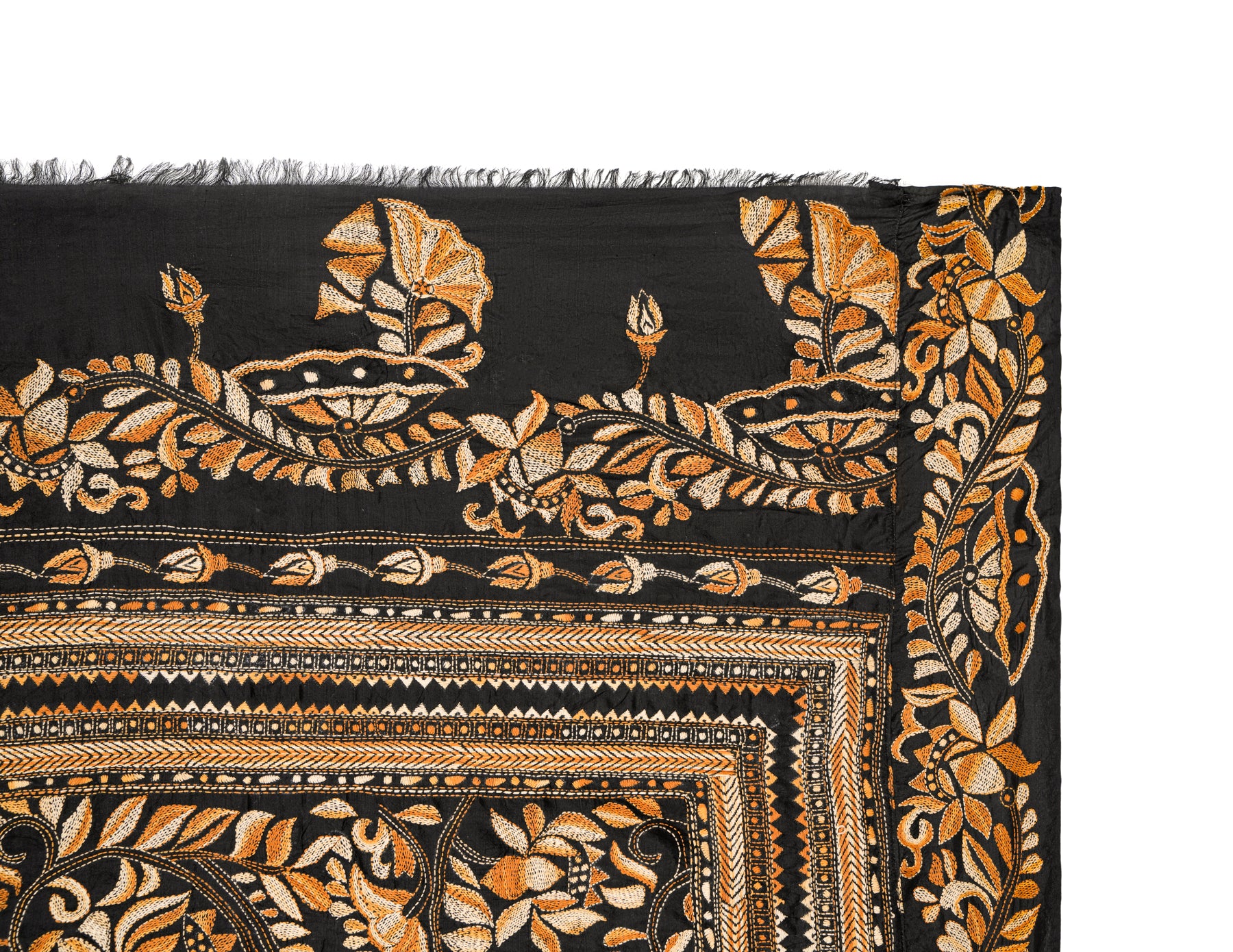 Vintage South ASIAN Needle Embroidery Textile 3'7" x 3'5"