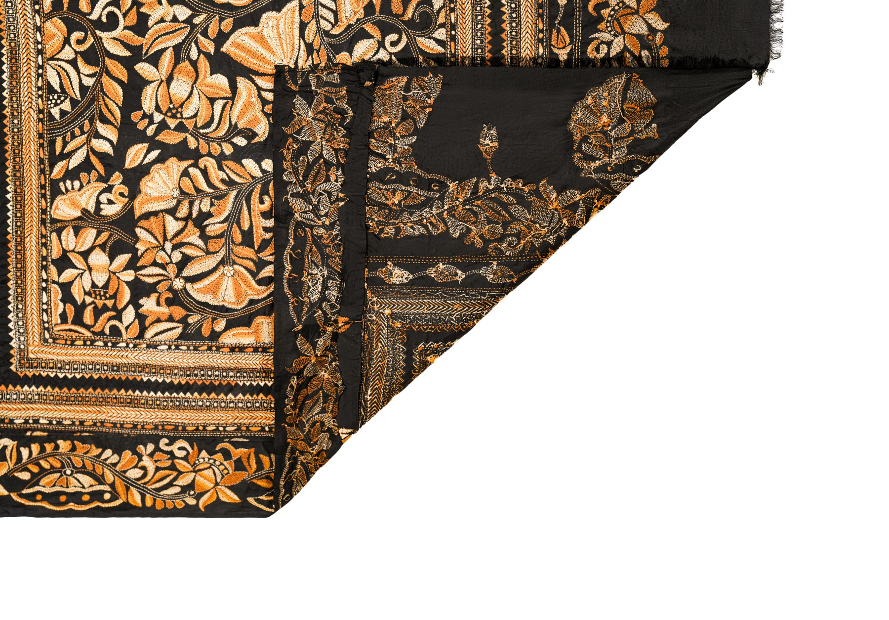 Vintage South ASIAN Needle Embroidery Textile 3'7" x 3'5"