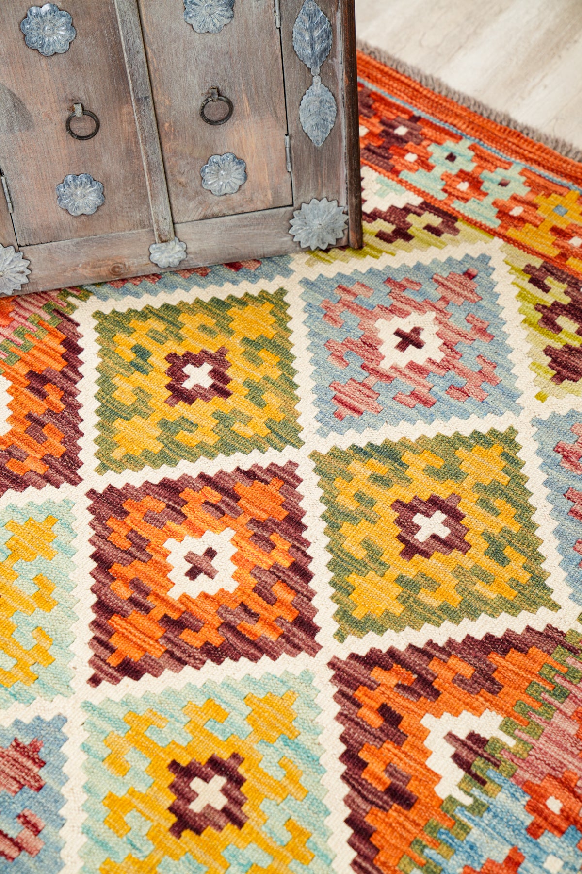 modern Afghan Anatolian kilim 4' x 2'10"