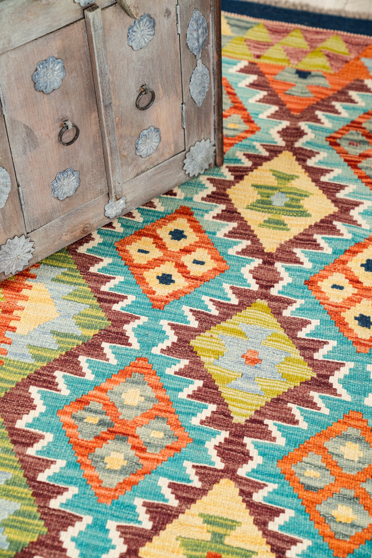Modern Afghan Kazak kilim 5' x 3'5"