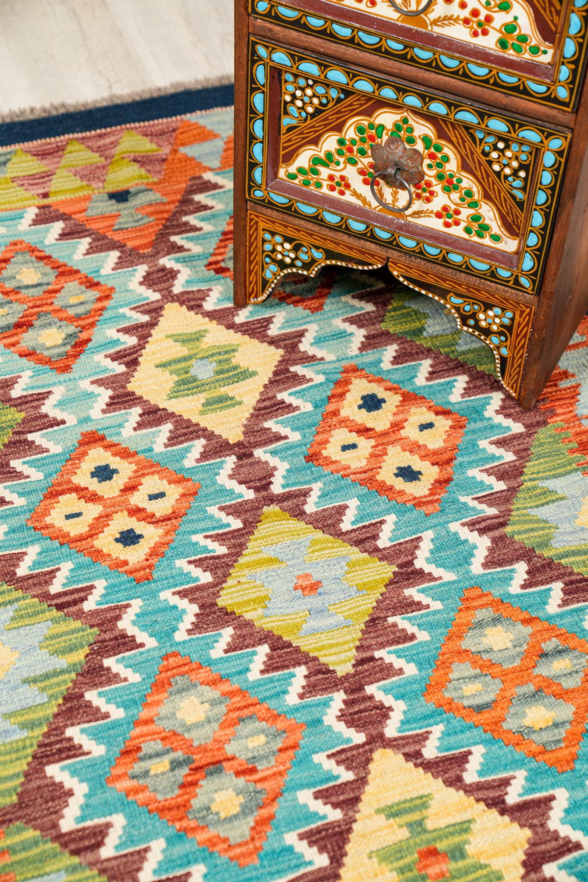 Modern Afghan Kazak kilim 5' x 3'5"