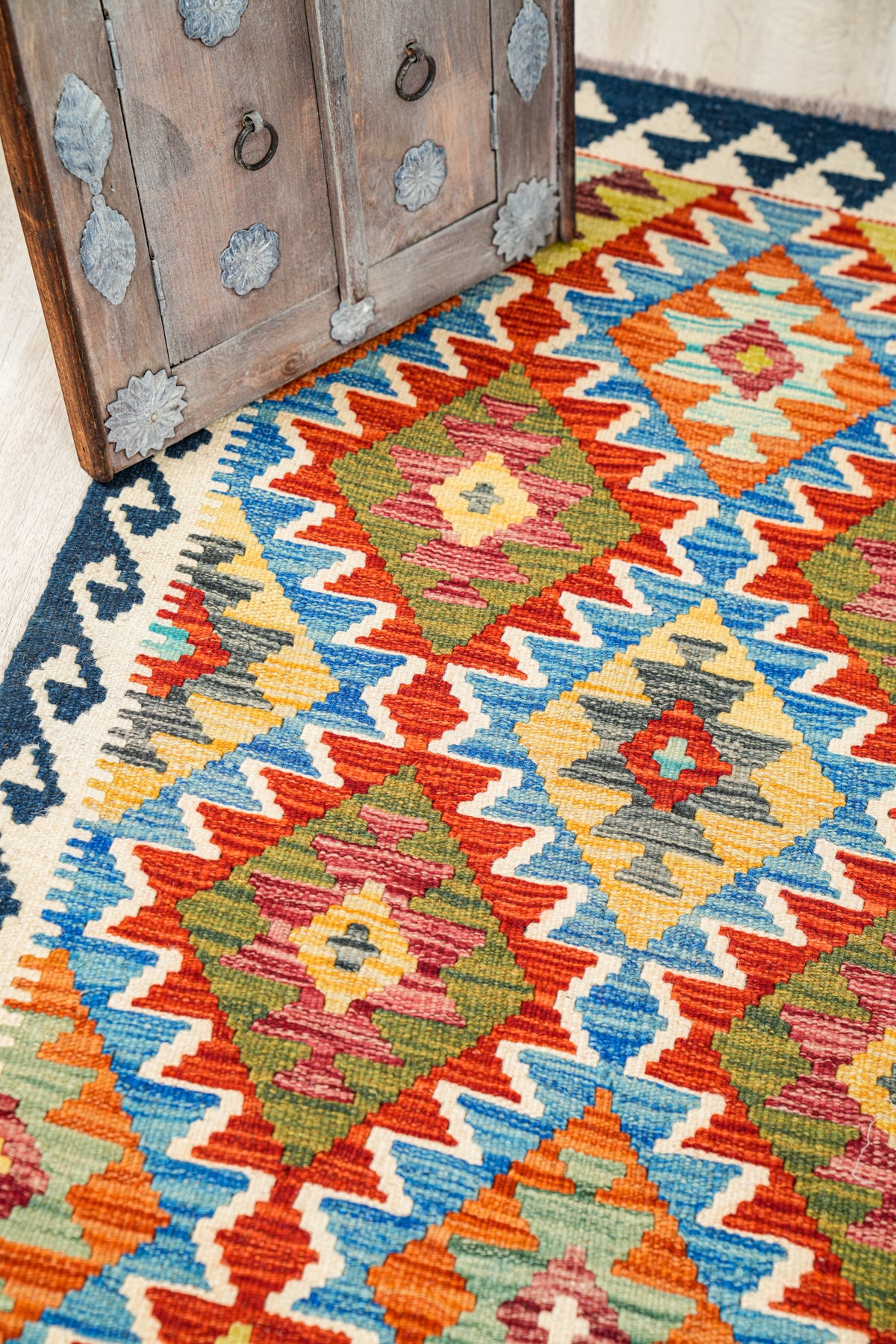 Modern Afghan Kazak Kilim 4'2" x 2'9"
