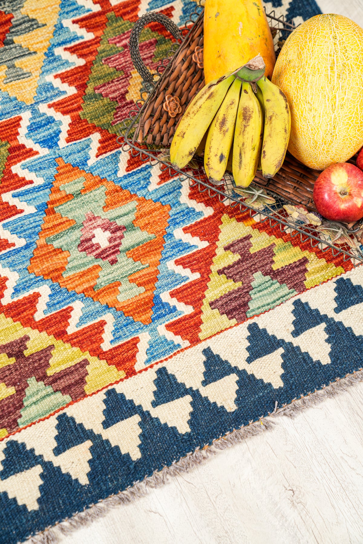 Modern Afghan Kazak Kilim 4'2" x 2'9"