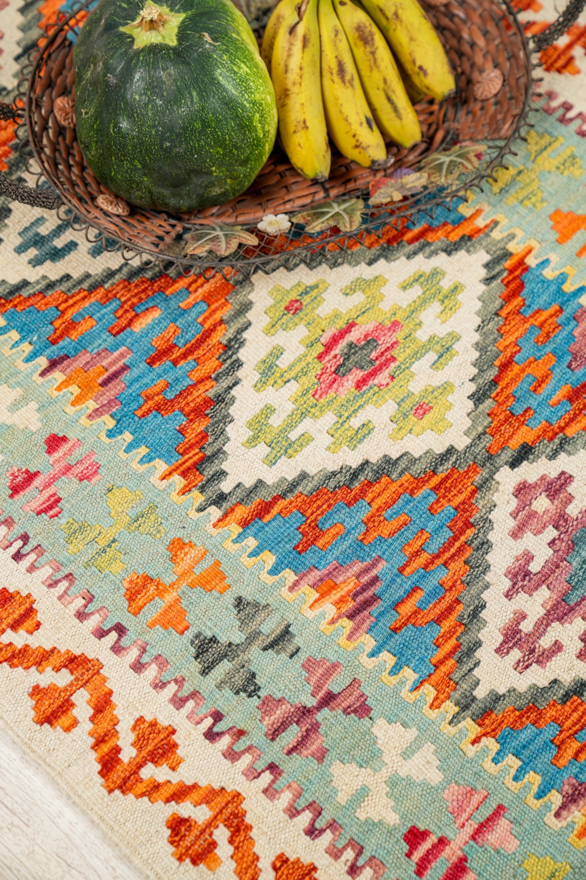 Modern Afghan Kazak hallway kilim 6'8" x 2'5"
