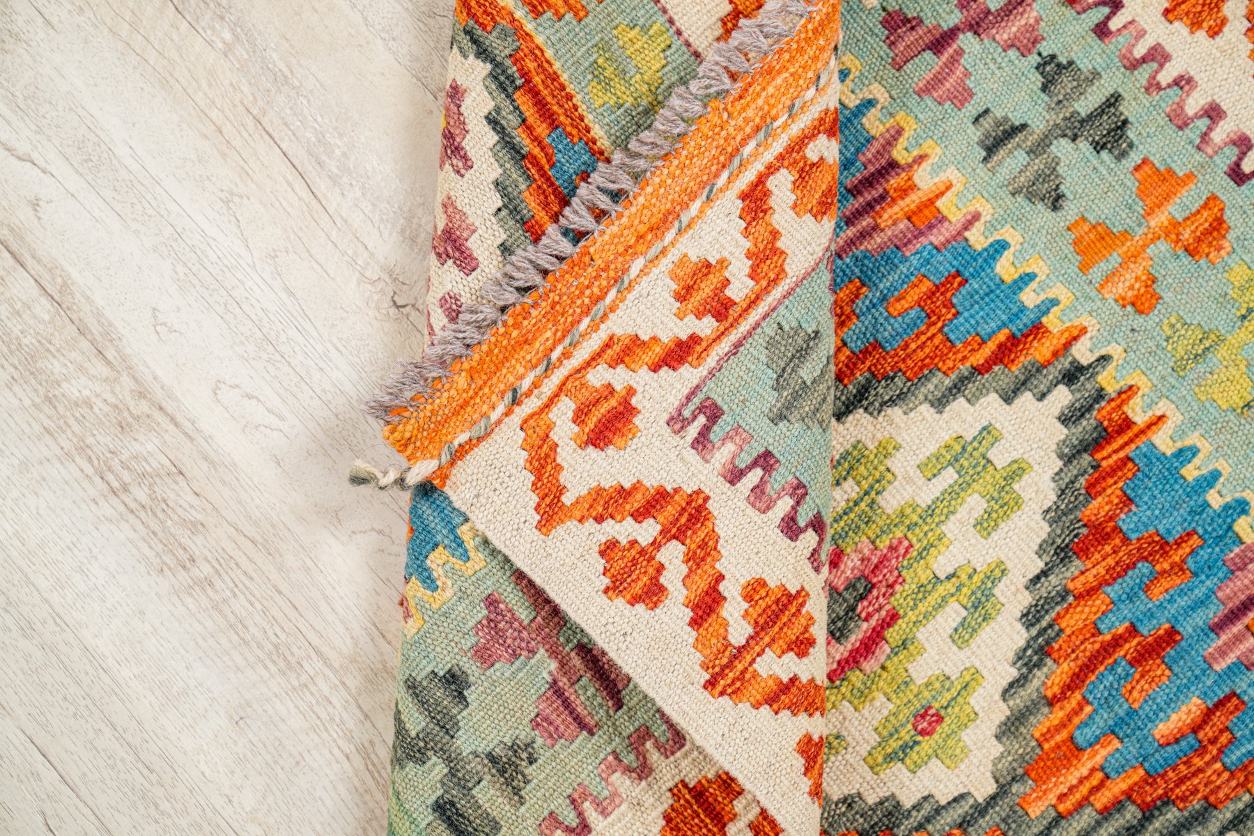 Modern Afghan Kazak hallway kilim 6'8" x 2'5"