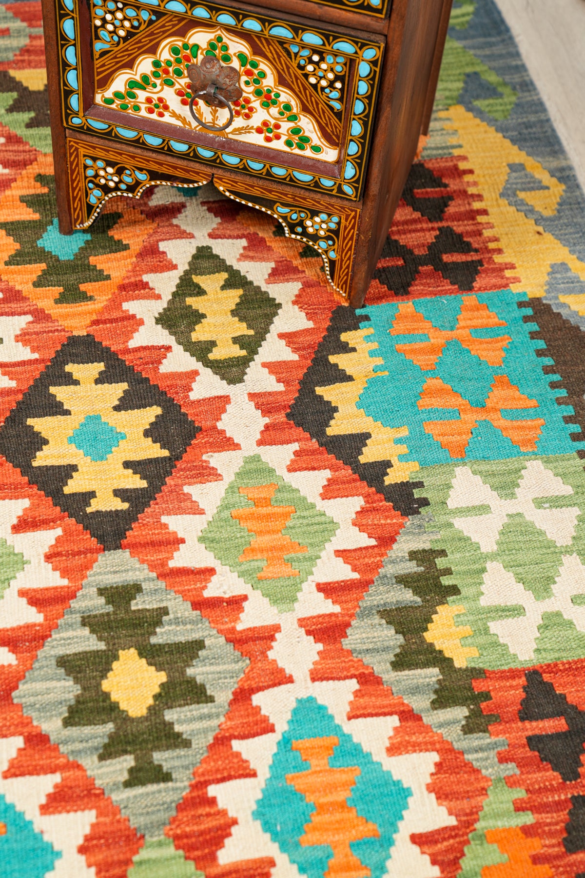 Modern Afghan Anatolian kilim 6'4" x 5'