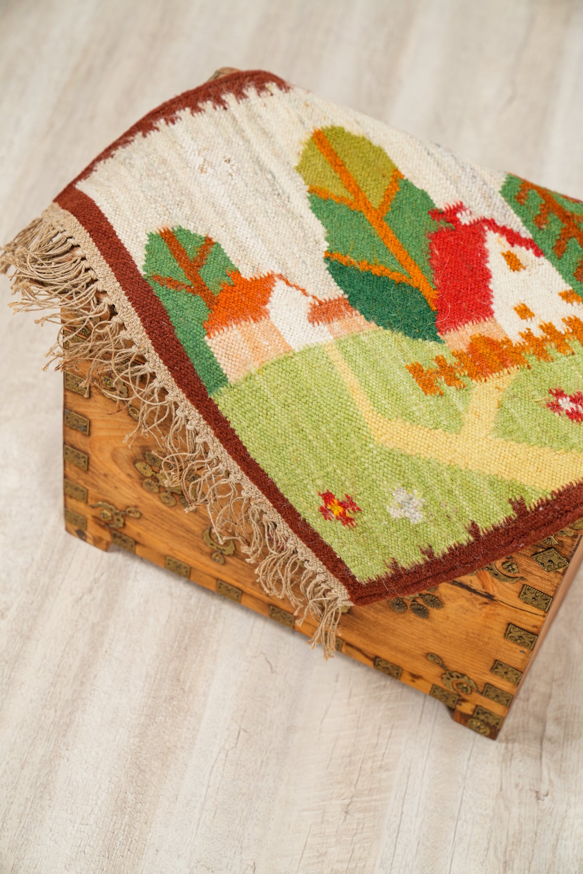 VINTAGE POLISH landscape TAPESTRY 1'8" x 1'6"