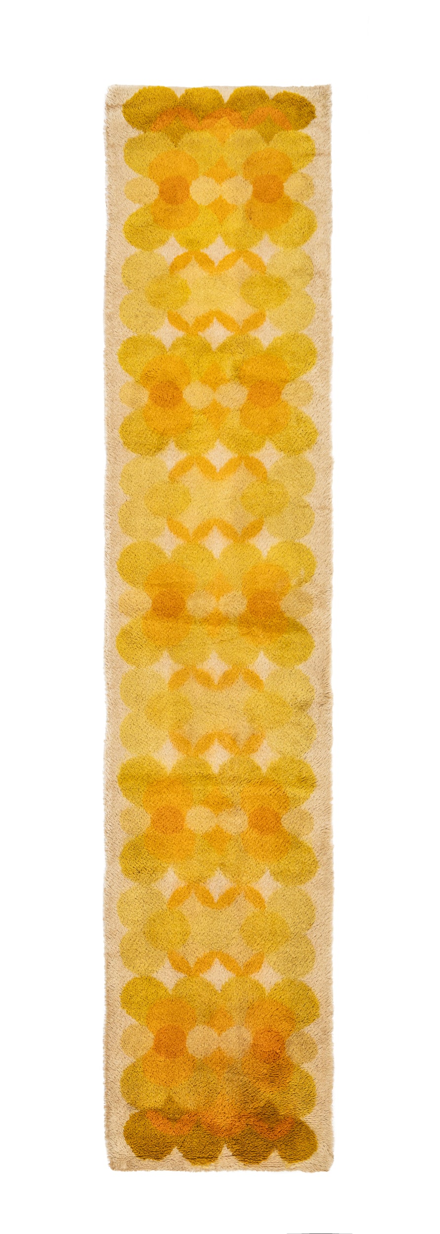 Vintage Scandinavian Rya Runner Rug 11'2" x 2'4"