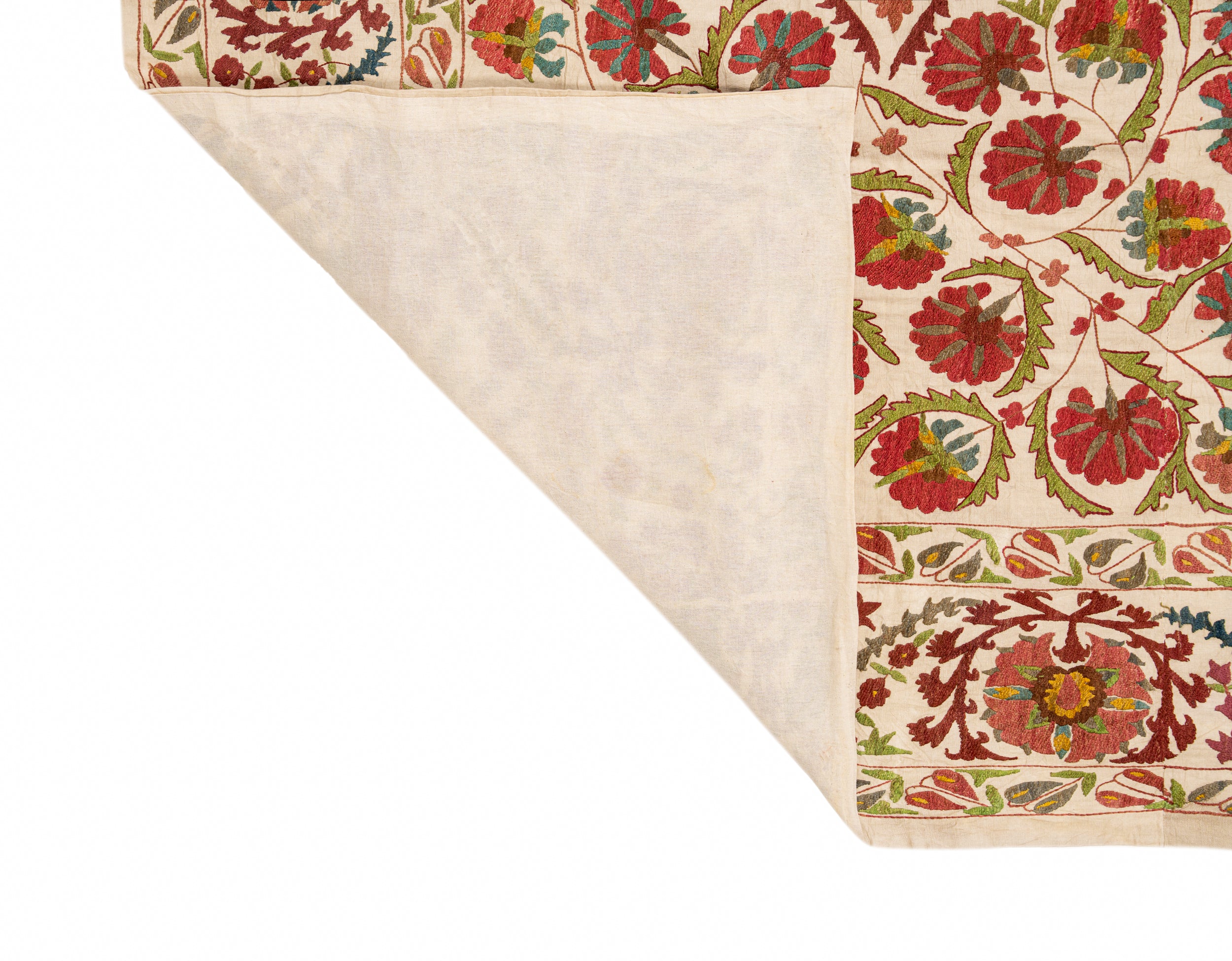 Vintage Uzbek Suzani Embroidery 6'7" x 4'10"