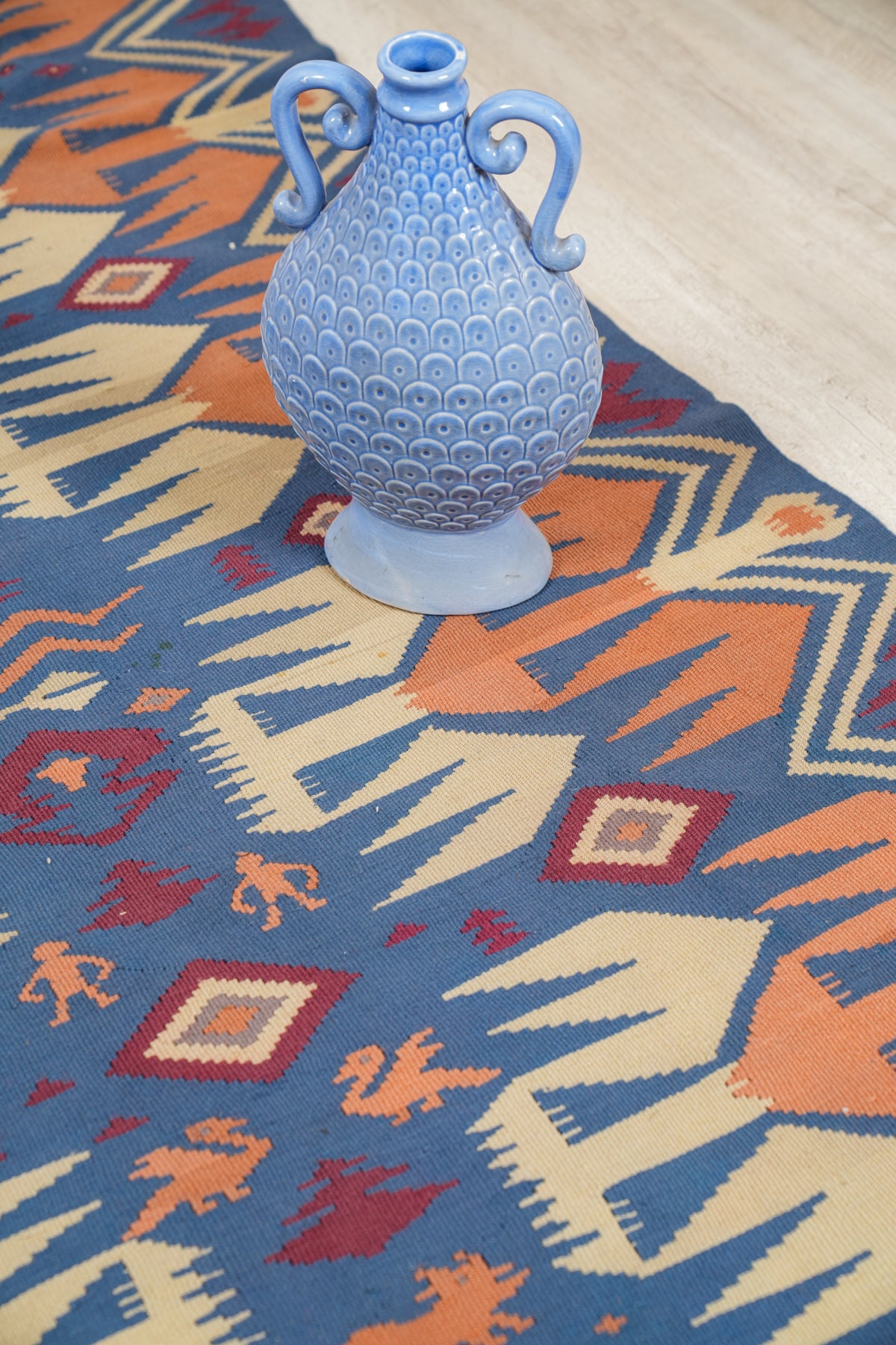 Vintage Scandinavian modernist Kilim Rug 8'9" x 4'2"