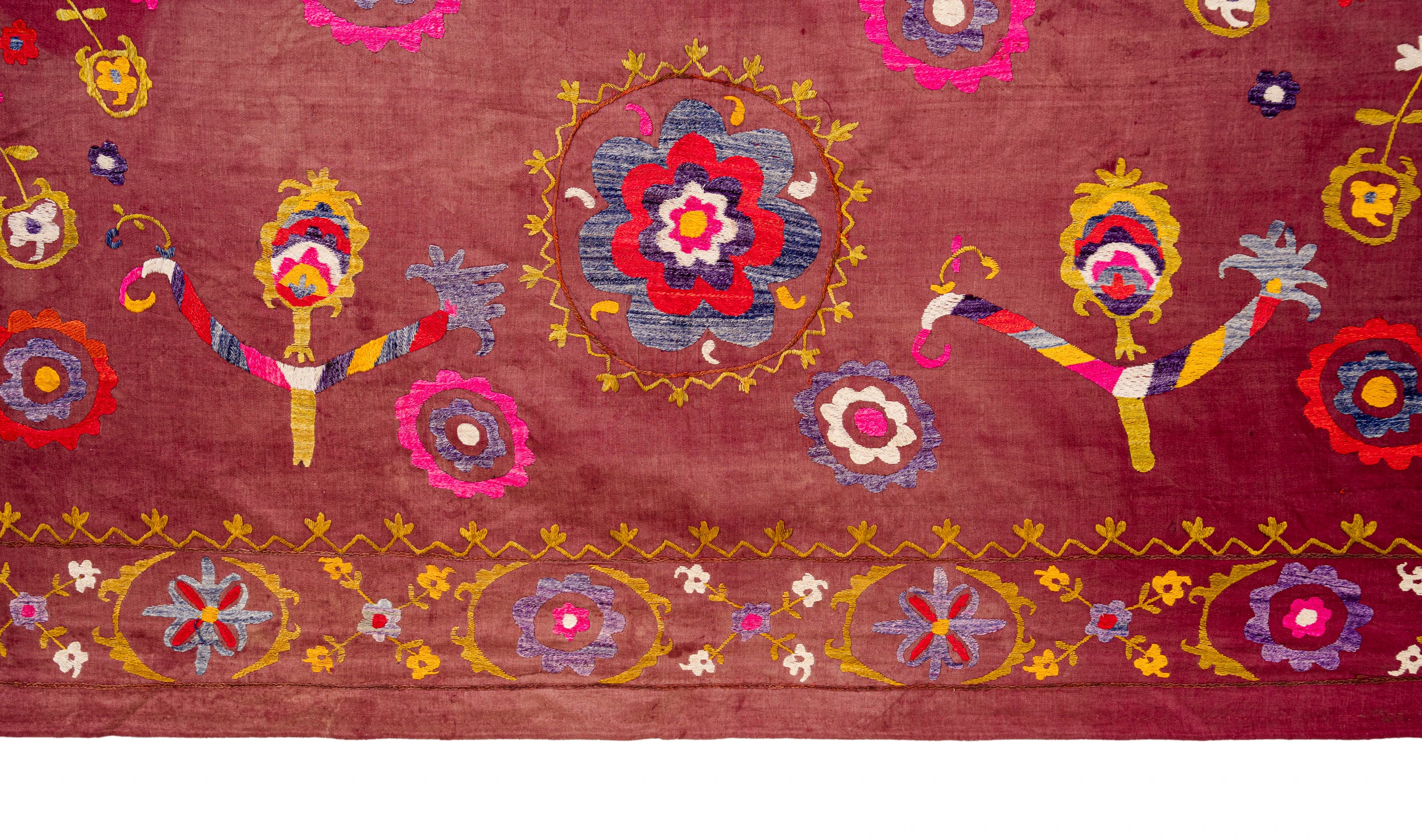 Vintage Uzbek Suzani Textile 7'2" x 5'3"