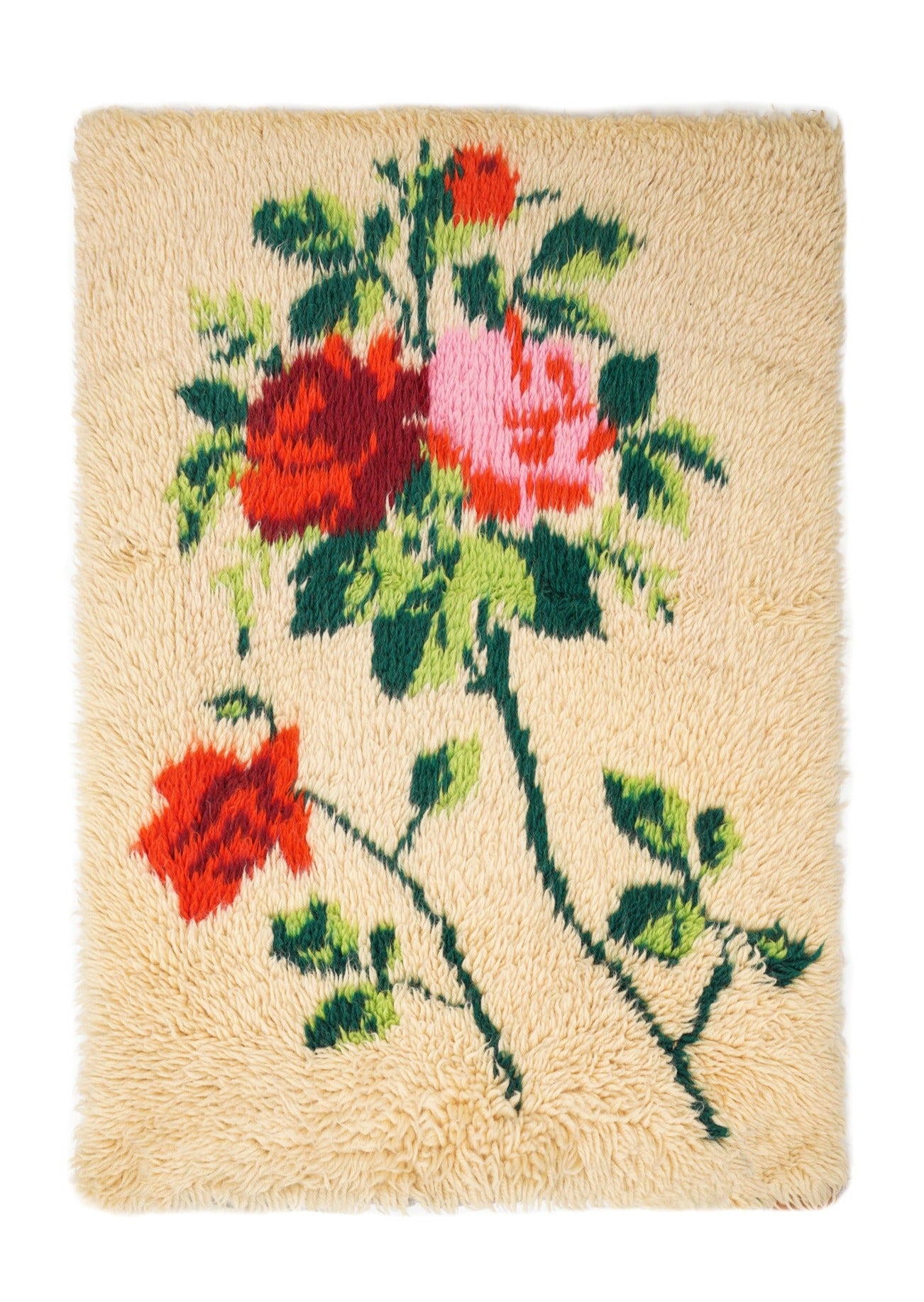 Vintage Turkish Angora Shaggy Rug 3' x 2'2"