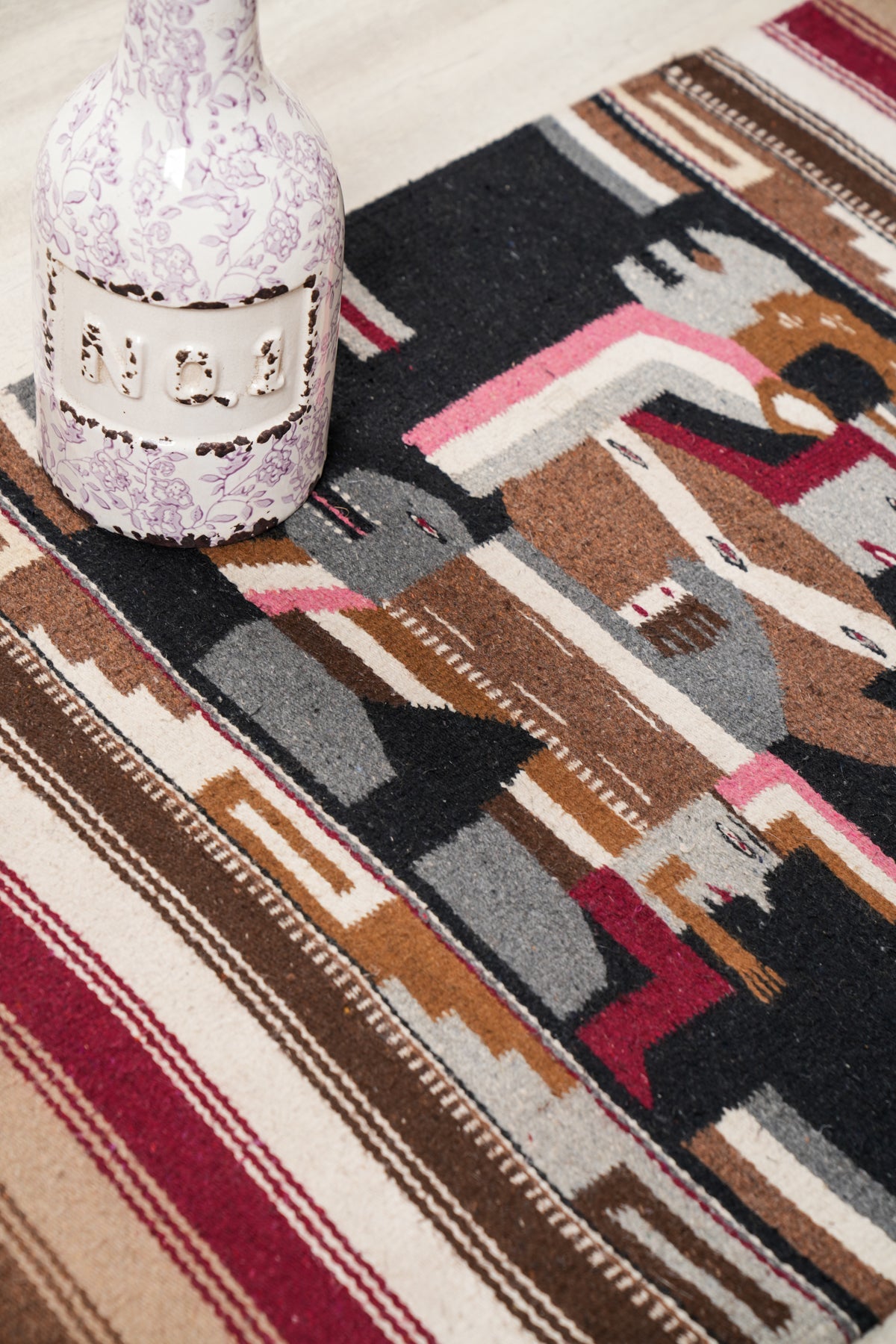 Vintage Peruvian Tribal Tapestry 4'1" x 2'3"