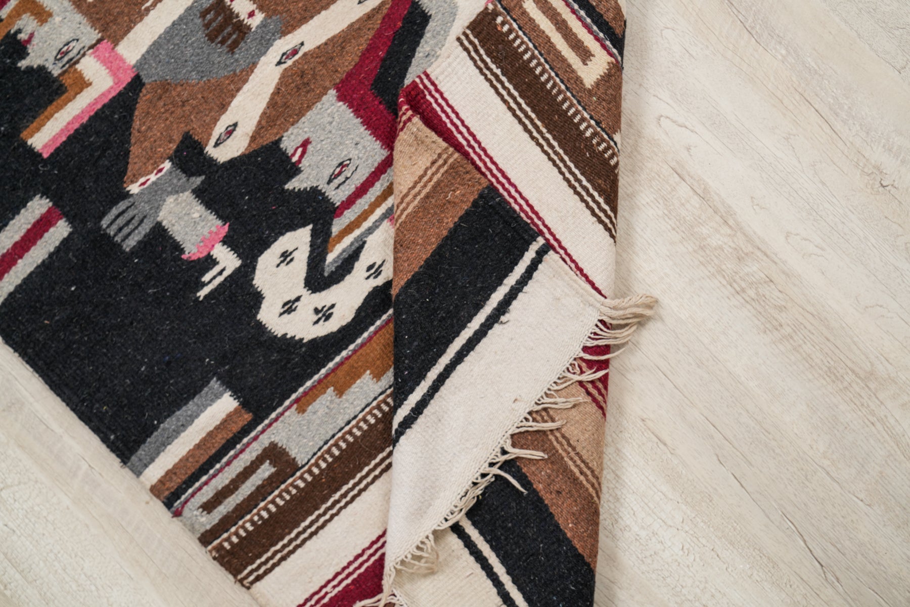 Vintage Peruvian Tribal Tapestry 4'1" x 2'3"