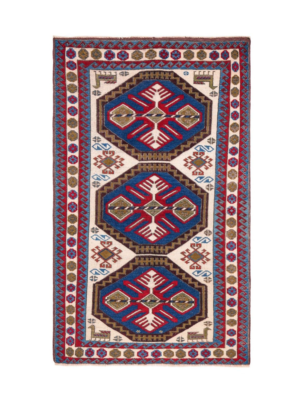 Vintage Fine Turkish Kazak Rug 5'8" x 3'6"