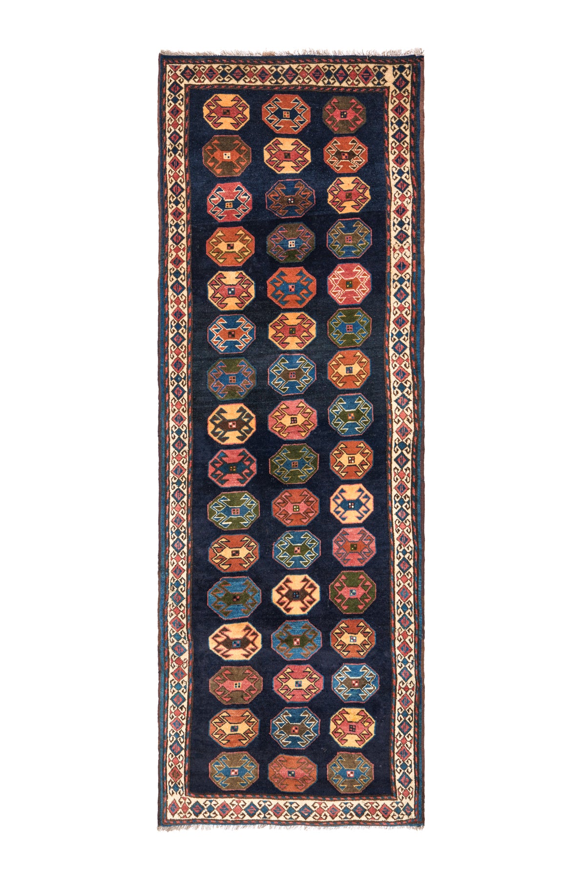 Vintage Afghan Tribal Hallway Rug 8'9" x 3'