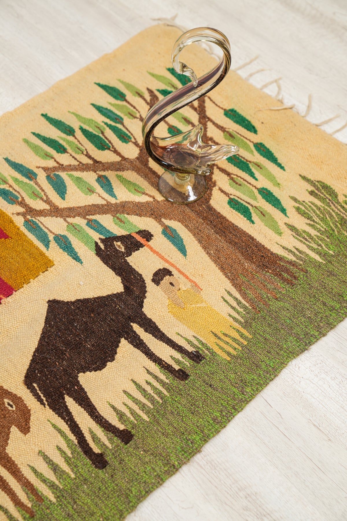 Vintage Egyptian Folk Tapestry 7'8" x 2'3"