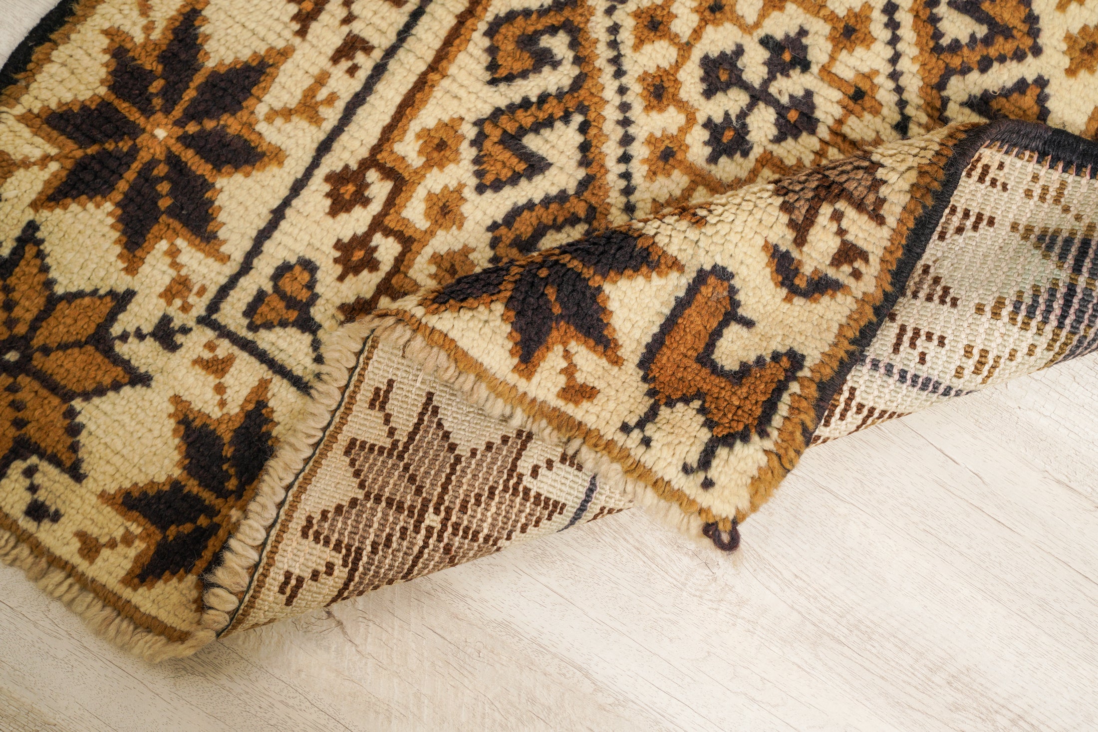 Vintage Turkish Oushak Rug 3'8" x 2'7"