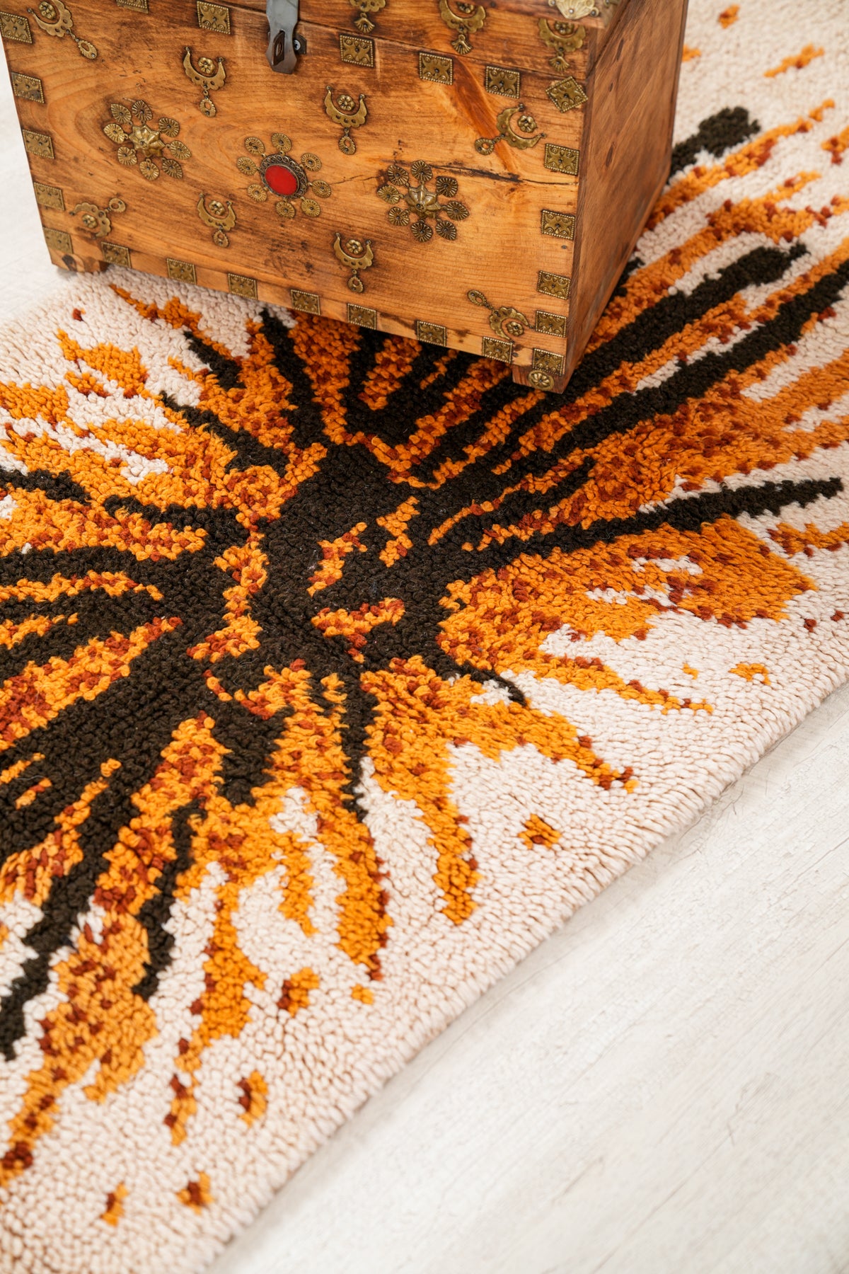 Vintage Scandinavian Rya Shag Rug 5'3" x 2'2"