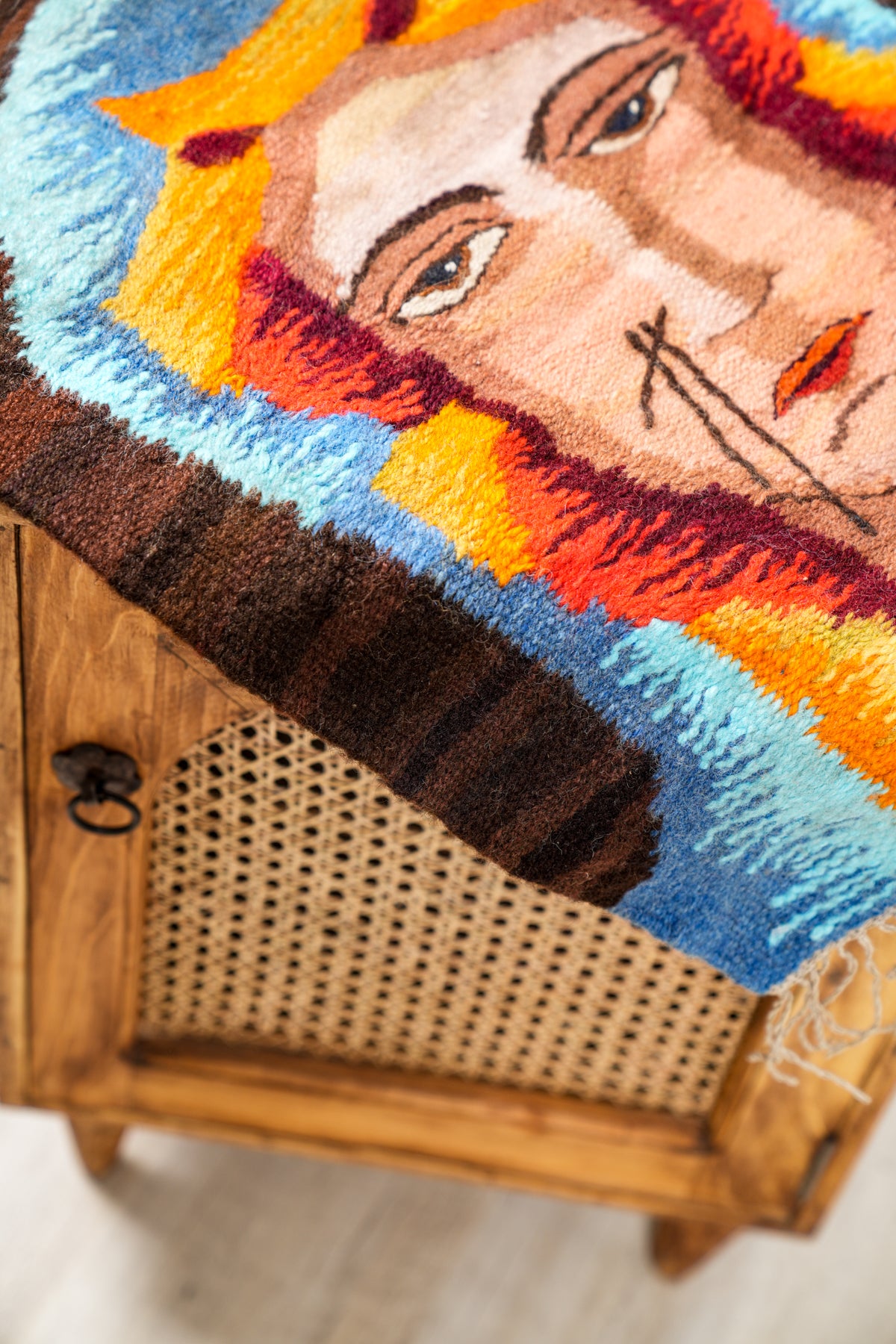 Vintage Scandinavian Portrait Tapestry 2' x 1'7"