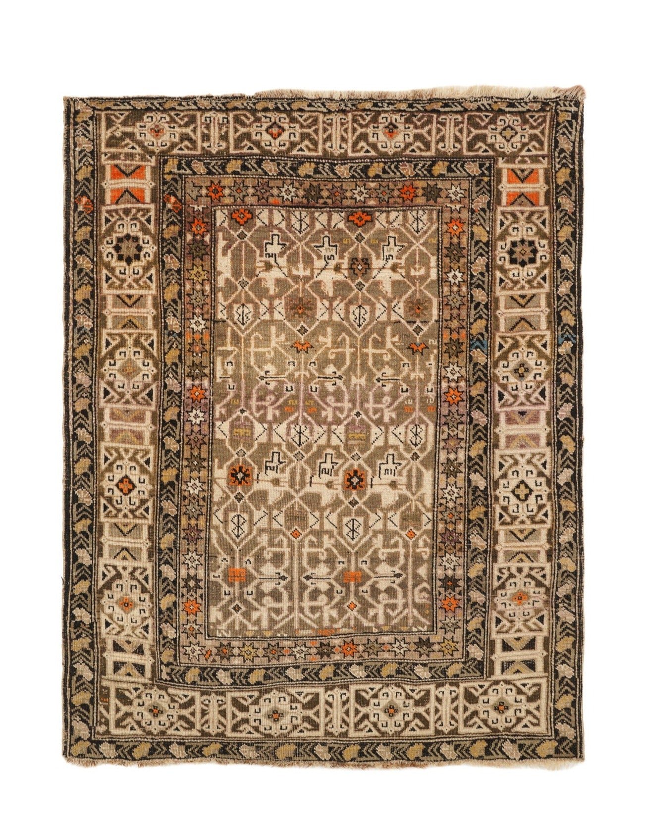 Antique Caucasian Shirvan Rug 4'7" x 3'7"