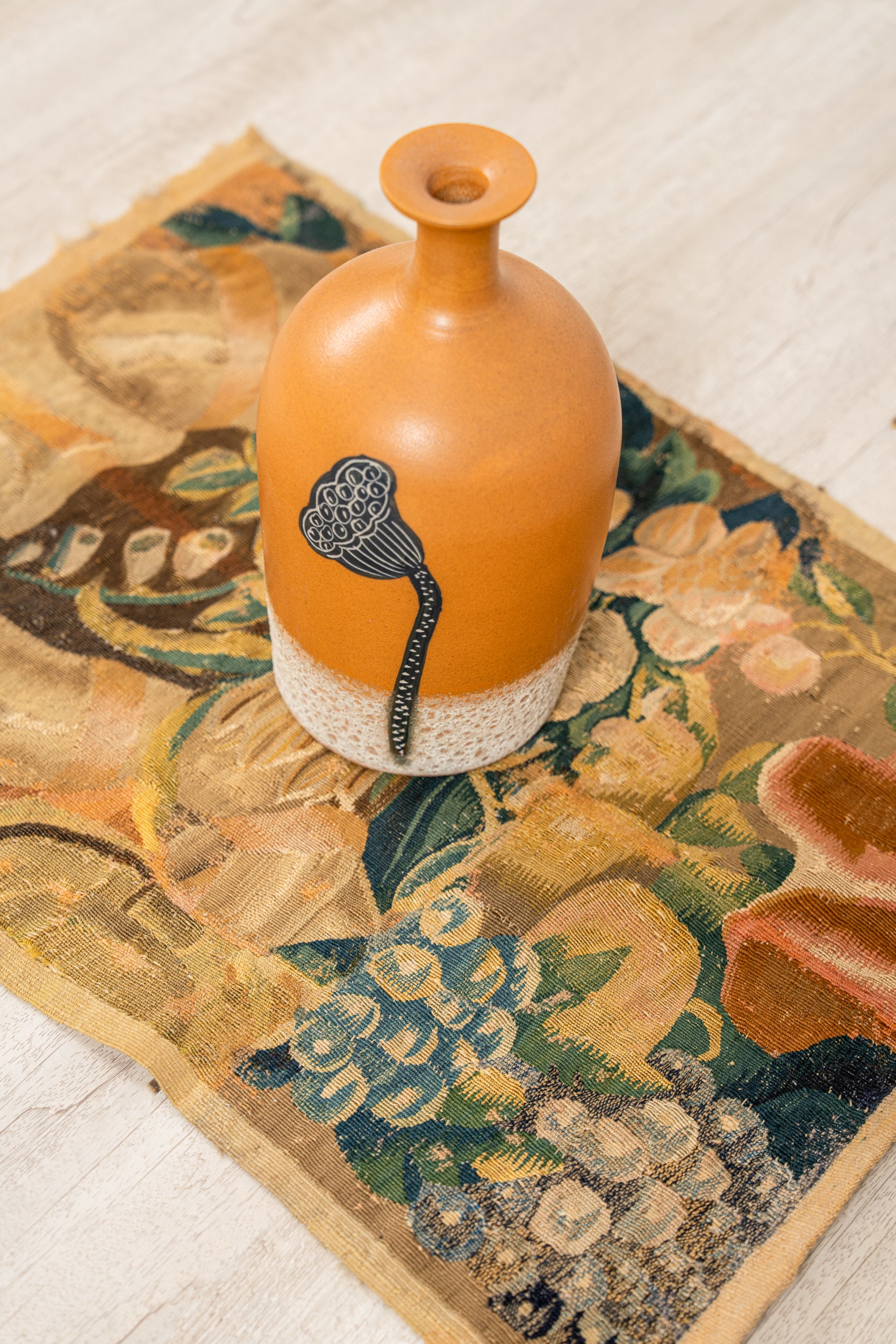 Antique French Aubusson Tapestry fragment 2' x 1'7"