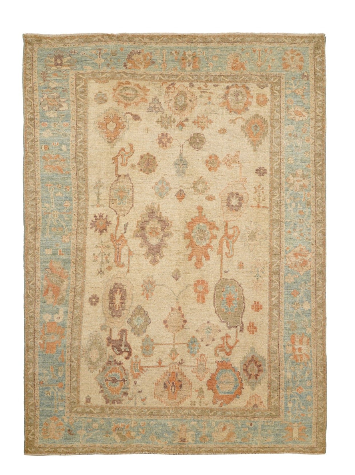 Modern Afghan Oushak Rug 8'6" x 6'