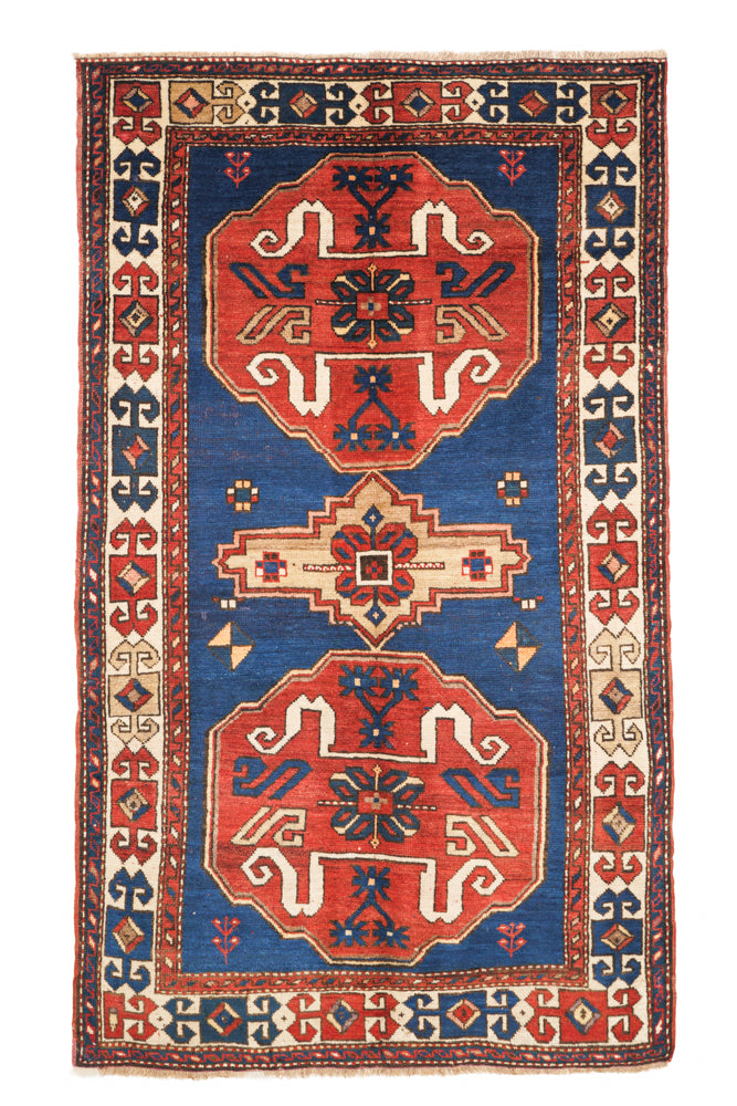 Antique Caucasian Cloudband Kazak Rug 6' x 3'7"