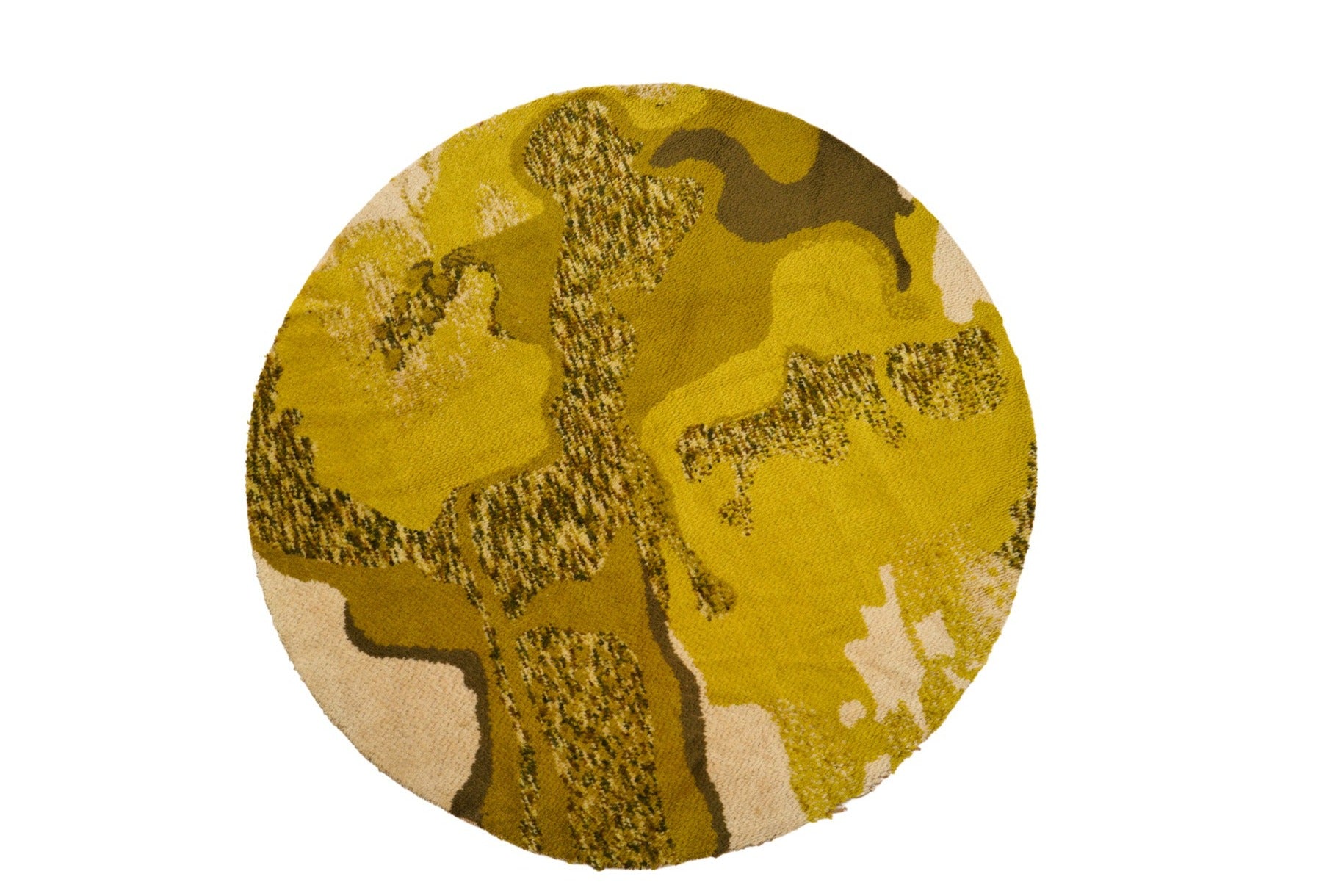 Vintage Scandinavian Rya Rug 4'9" x 4'9"