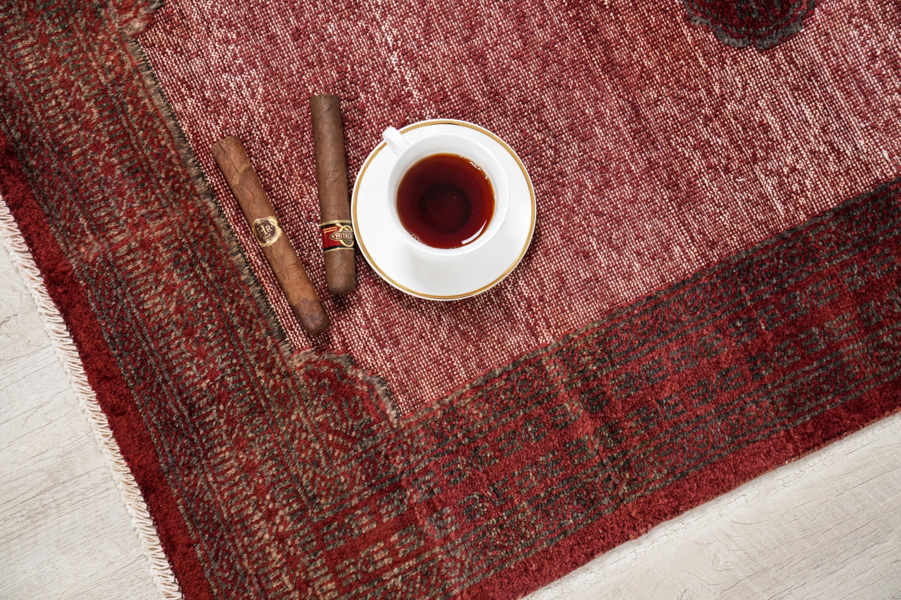 Vintage Afghan Gabbah Rug 4' x 2'6"