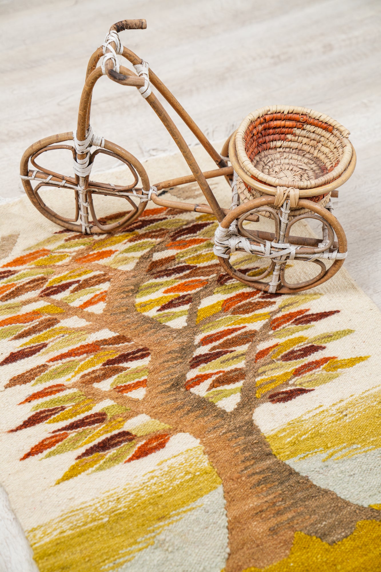 VINTAGE SWEDISH TAPESTRY KILIM 2'8" x 1'8"