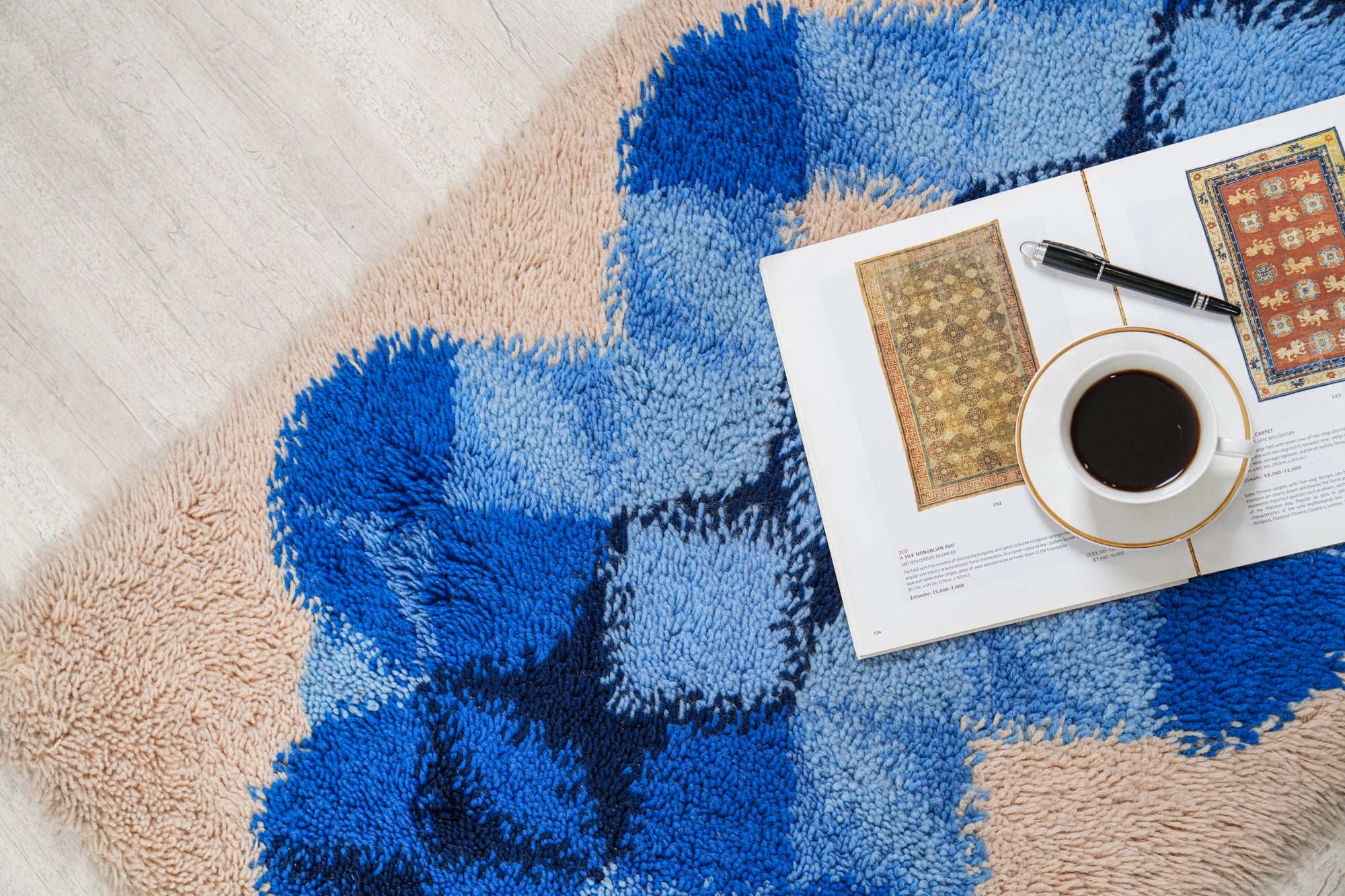 VINTAGE SCANDINAVIAN rya RUG 4'2" x 2'3"