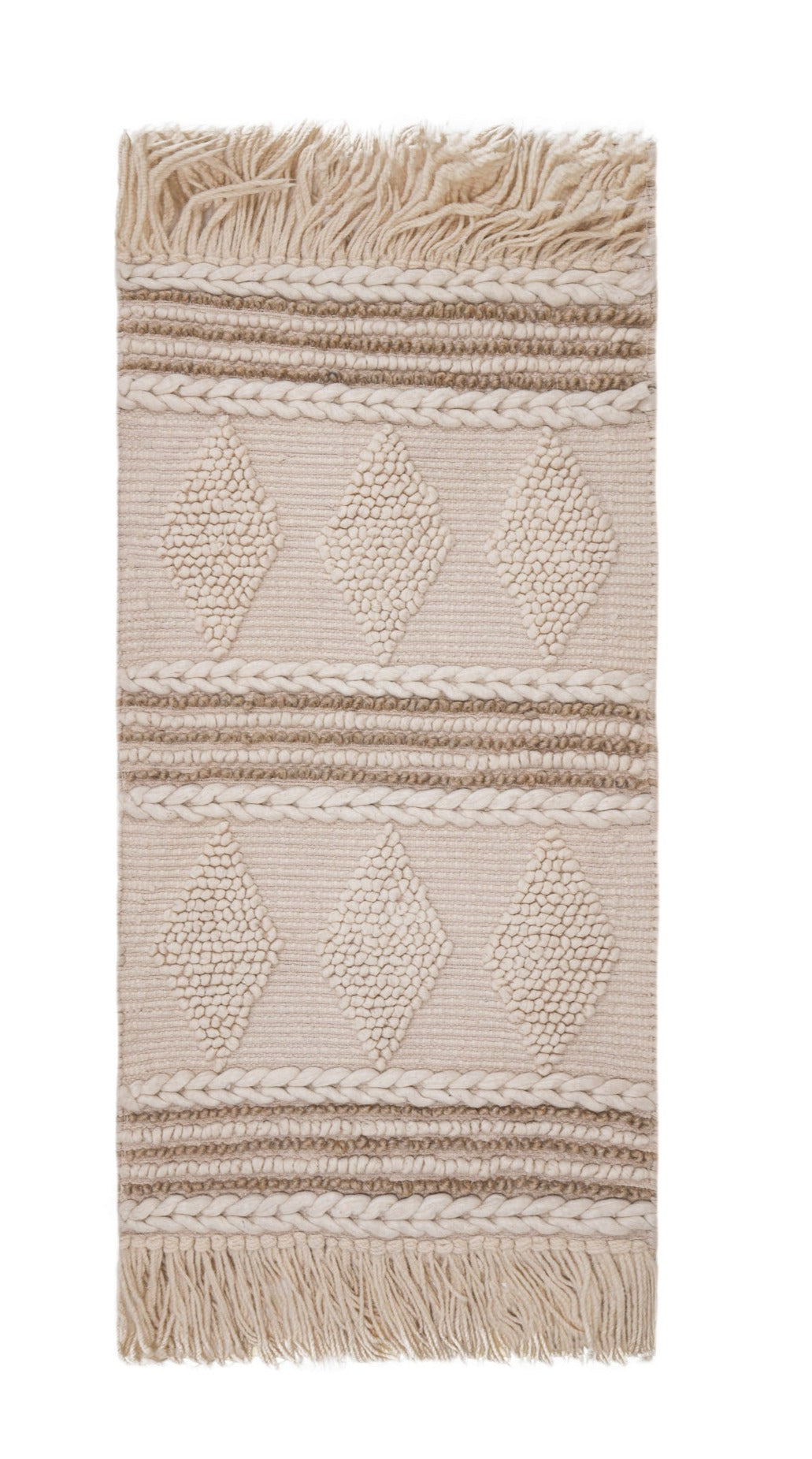 Vintage Scandinavian Braided Rug 3'8" x 2'