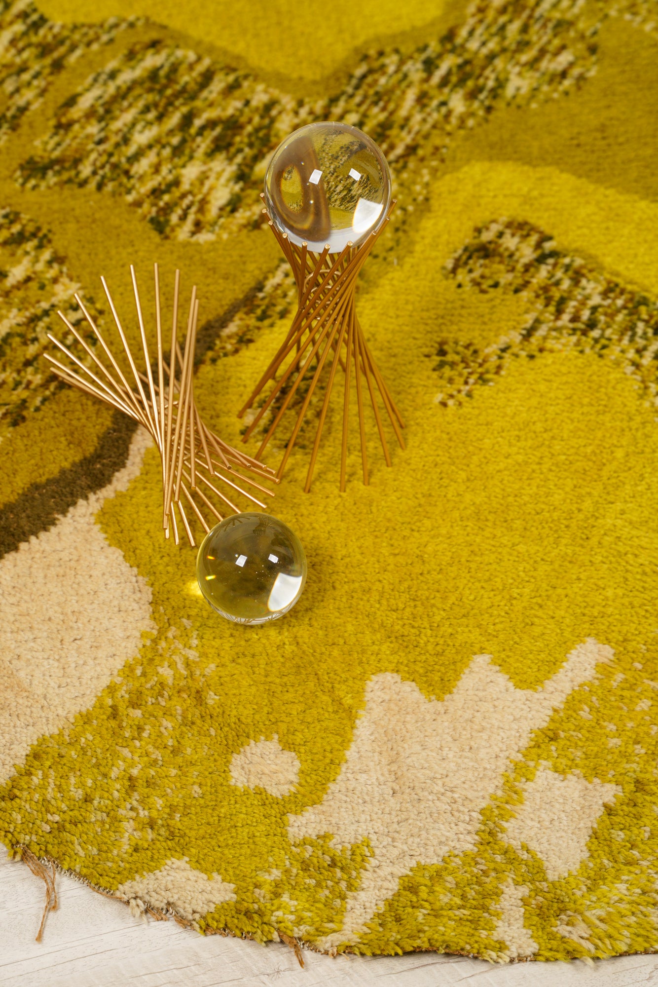 Vintage Scandinavian Rya Rug 4'9" x 4'9"