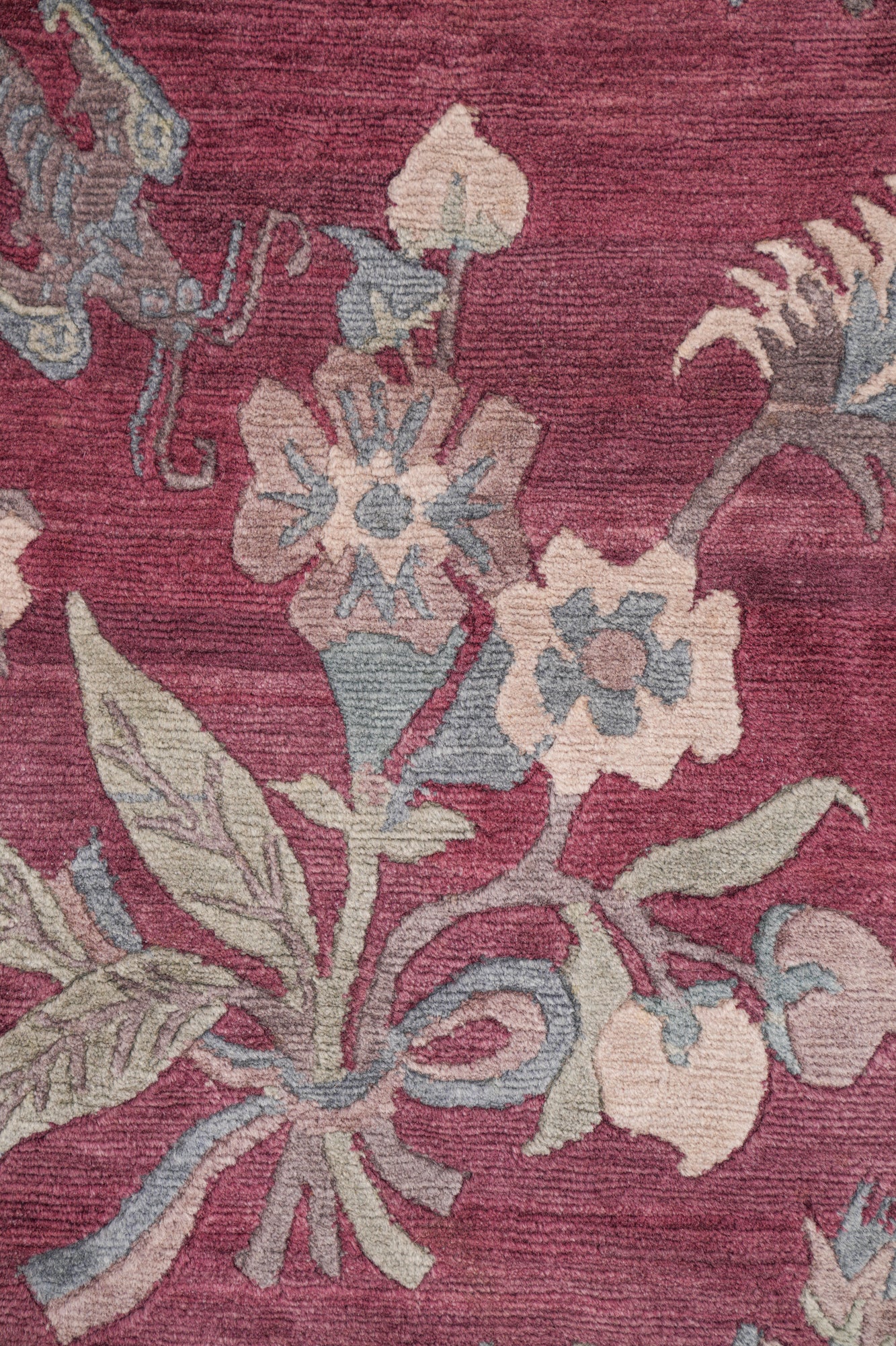 Vintage Tibetan floral rug 3'2" x 2'1"