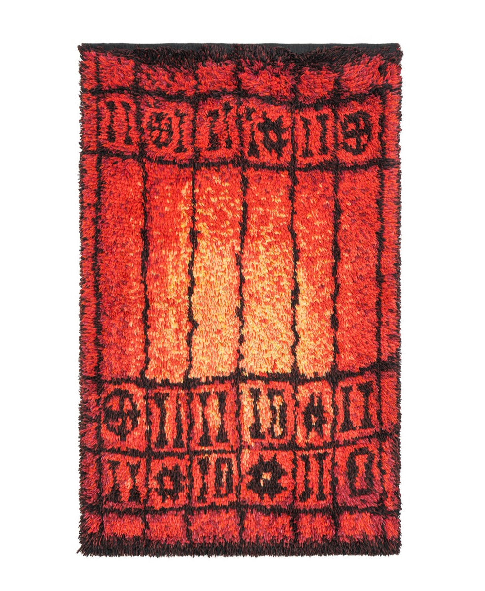 Vintage Scandinavian Rya Rug 5'3" x 3'3"