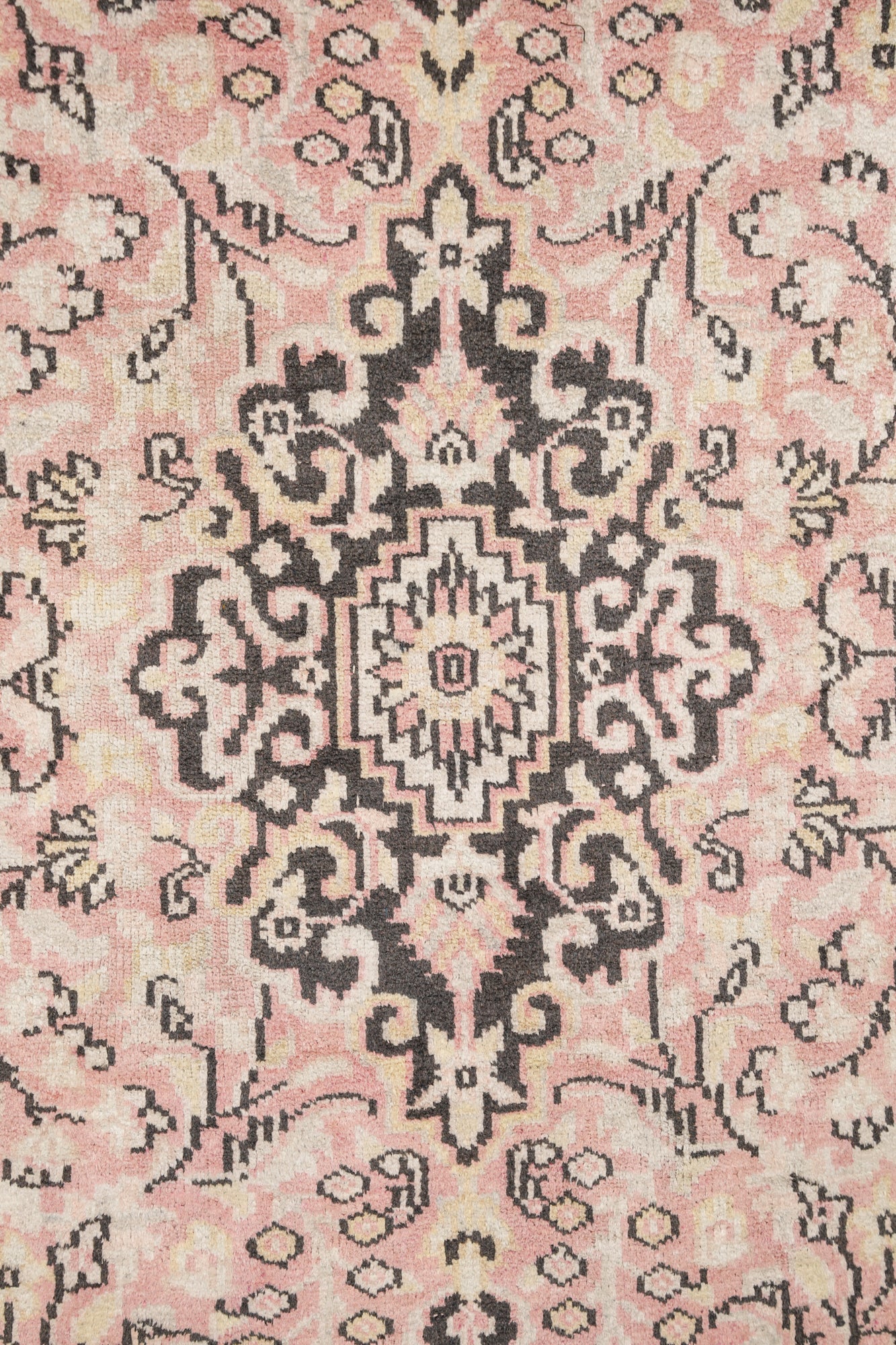 Vintage Kashmiri Silk Rug 4'10" x 2'10"
