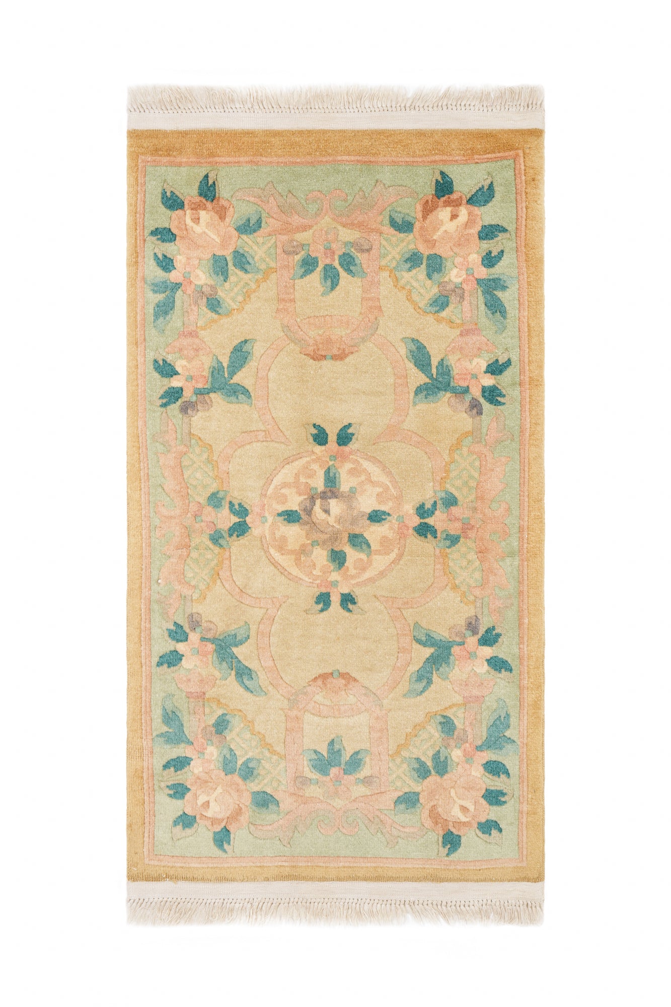 Vintage Oriental floral Rug 4' x 2'3"