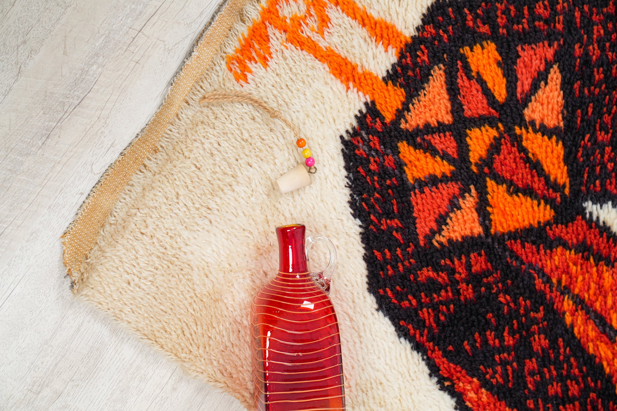 Vintage Scandinavian Rya Rug 3'2" x 2'4" (Danish EGE)